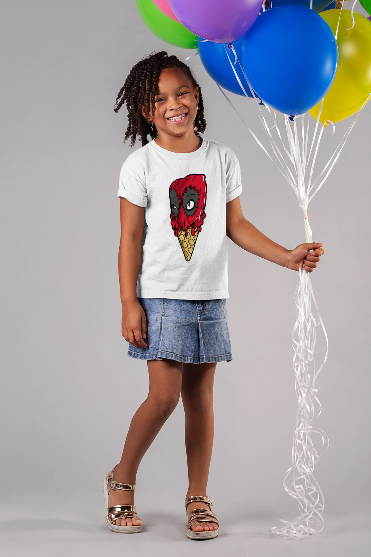 Ice Cream Dead Baskılı Unisex Beyaz Çocuk Tişört