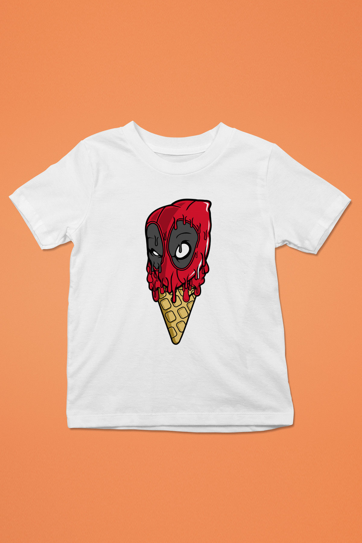 Ice Cream Dead Baskılı Unisex Beyaz Çocuk Tişört