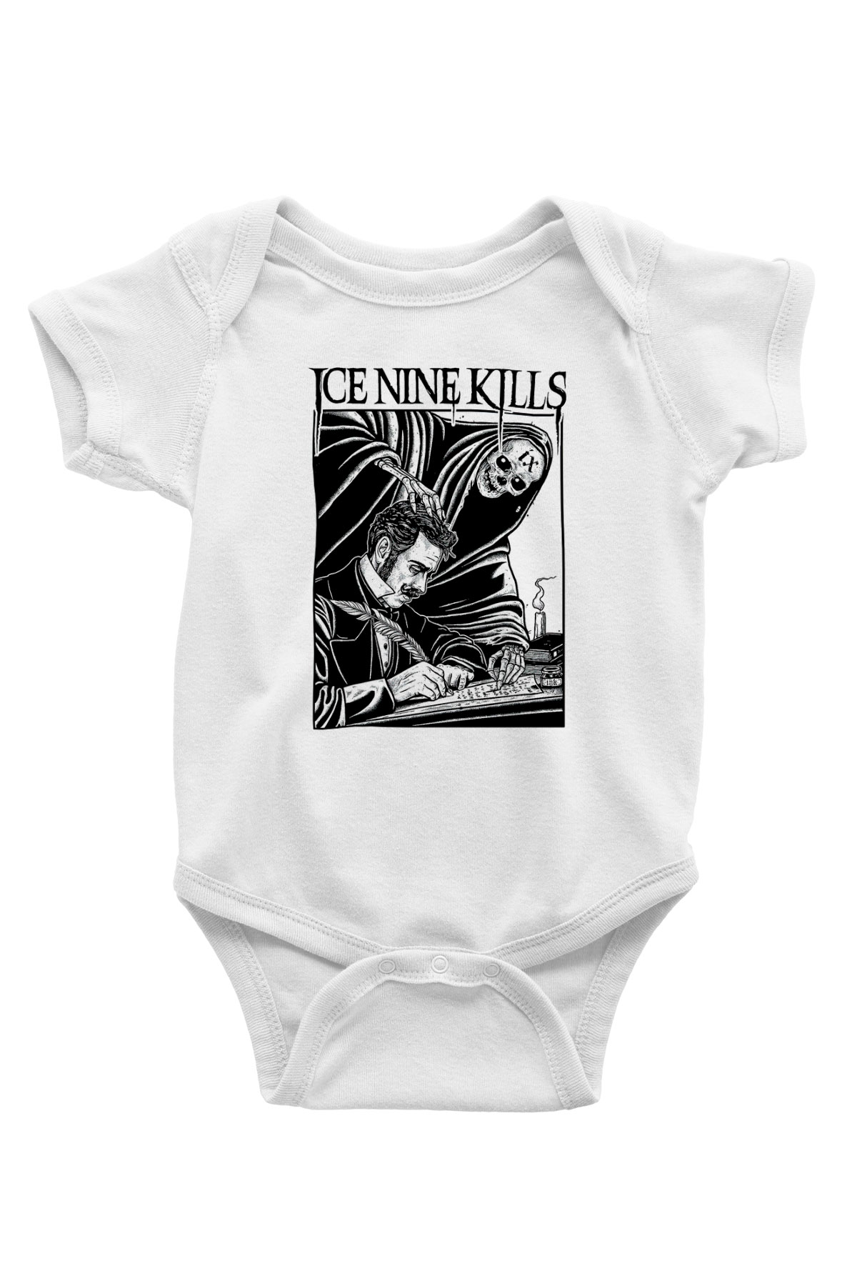 Ice Nine Kills Baskılı Beyaz Unisex Bebek Body - Zıbın