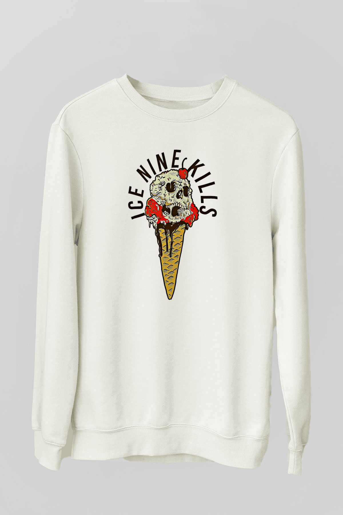 Ice Nine Kills Baskılı Beyaz Unisex Sweatshirt