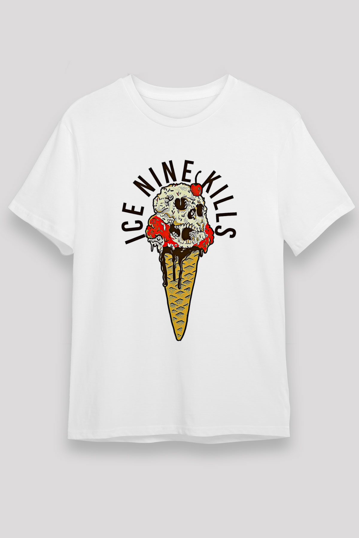 Ice Nine Kills Baskılı Unisex Beyaz Tişört - Tshirt