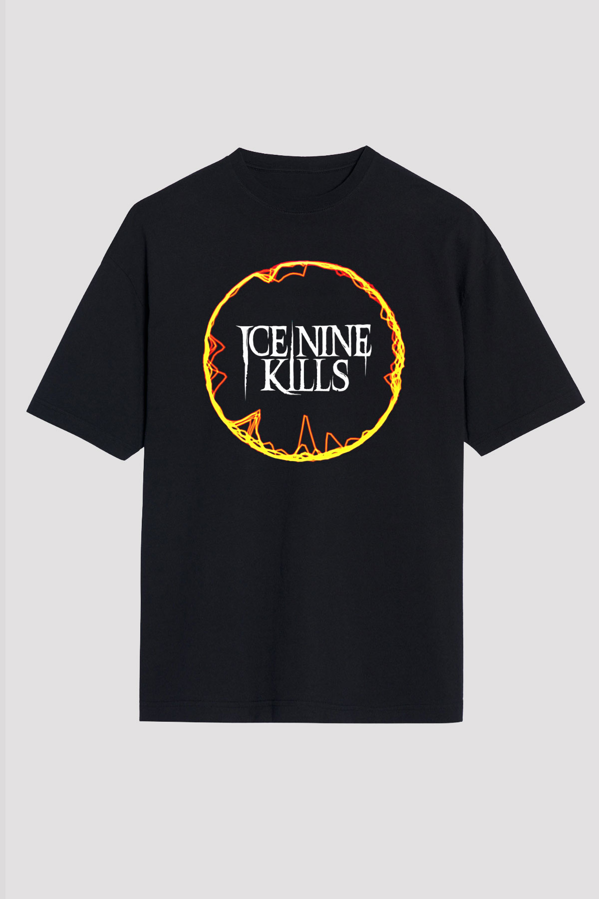 Ice Nine Kills Baskılı Unisex Siyah Oversize Tişört - Tshirt