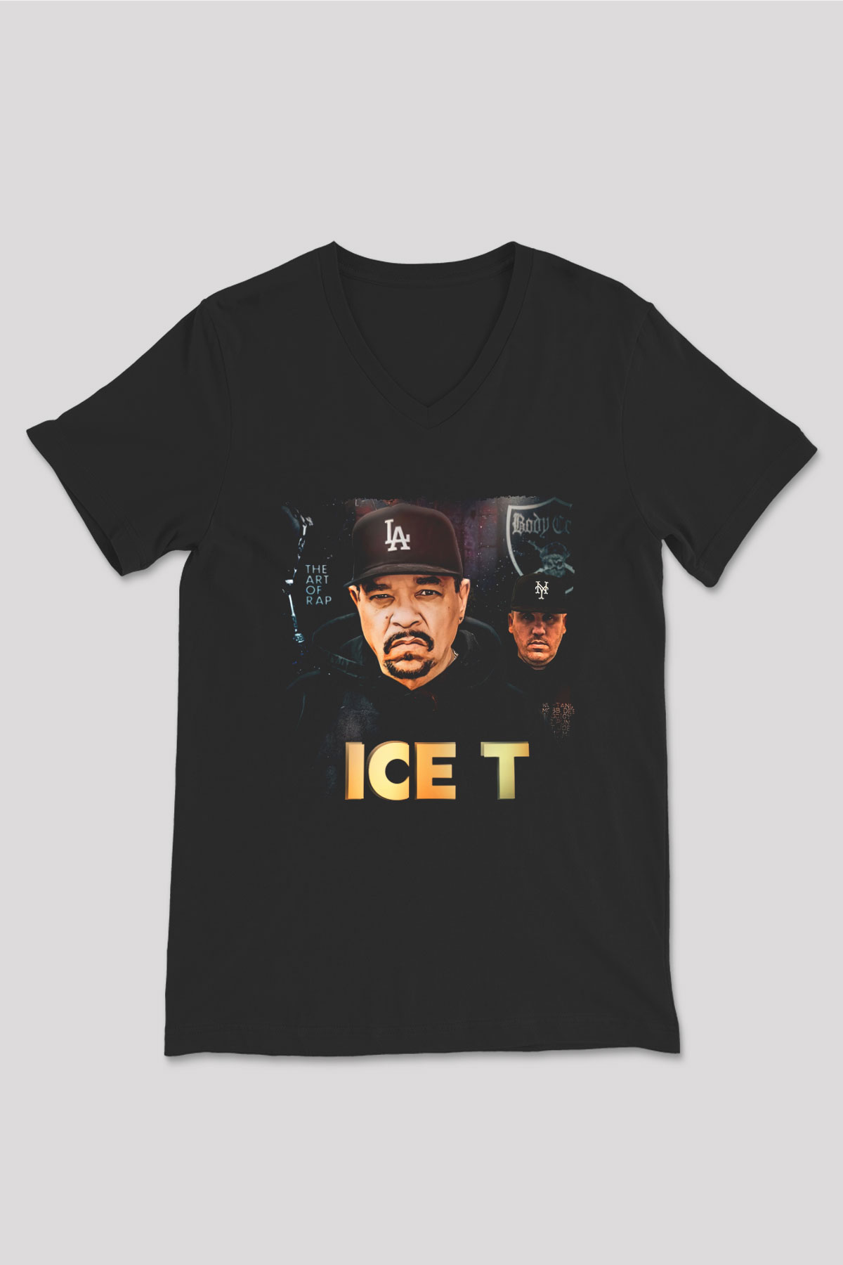 Ice-T Siyah Unisex V Yaka Tişört