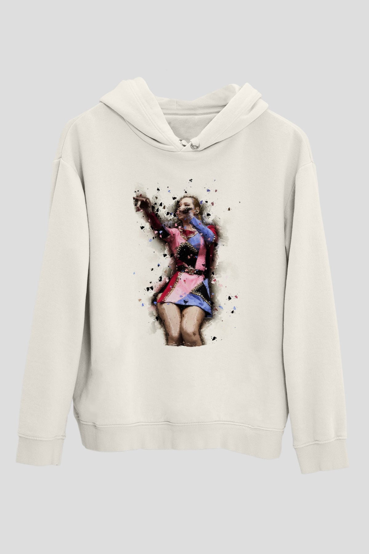 Iggy Azalea Beyaz Unisex Kapüşonlu Sweatshirt