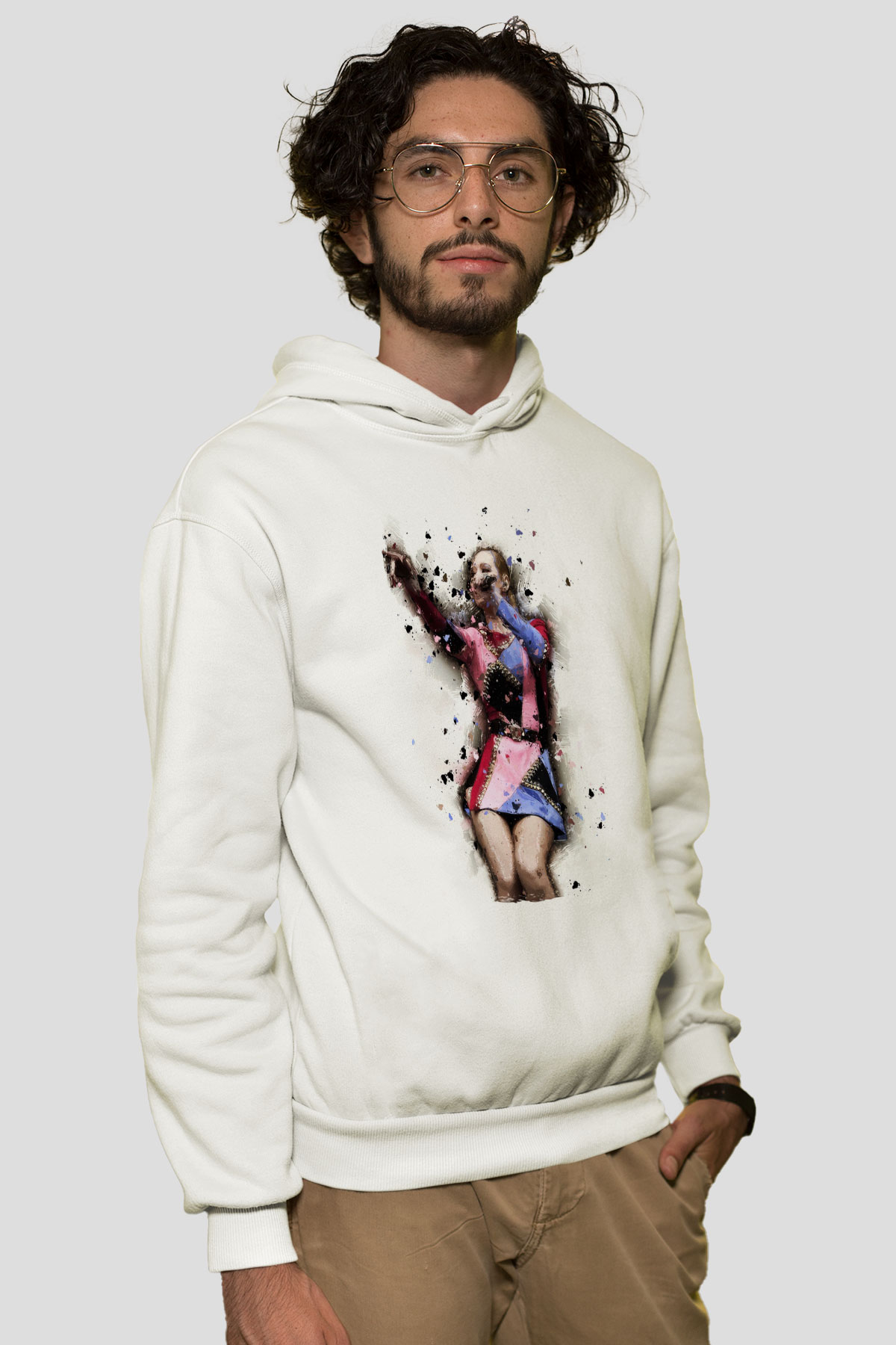 Iggy Azalea Beyaz Unisex Kapüşonlu Sweatshirt