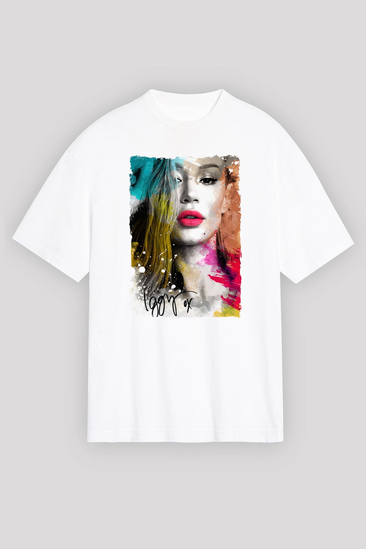 Iggy Azalea Beyaz Oversize Tişört Oversize T-shirt - TişörtFabrikası