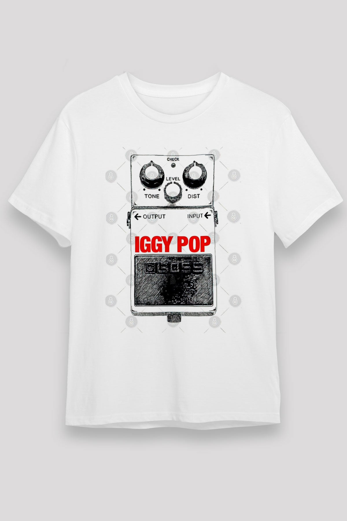 Iggy Pop Baskılı Unisex Beyaz Tişört - Tshirt