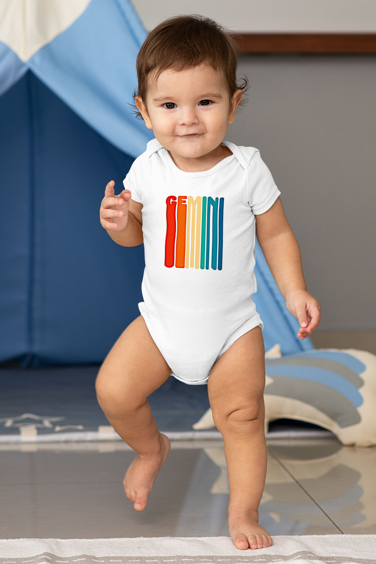 İkizler Burcu Baskılı Beyaz Unisex Bebek Body - Zıbın