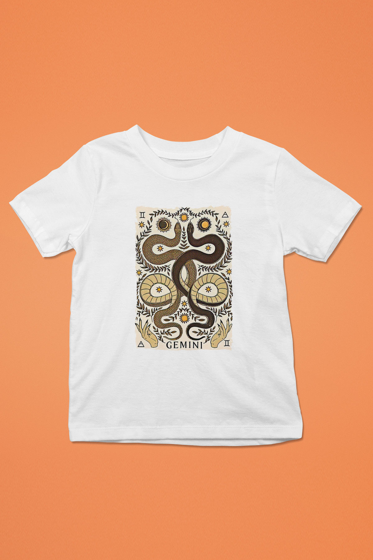 İkizler Burcu Baskılı Beyaz Unisex Beyaz Çocuk Tişört - Tshirt