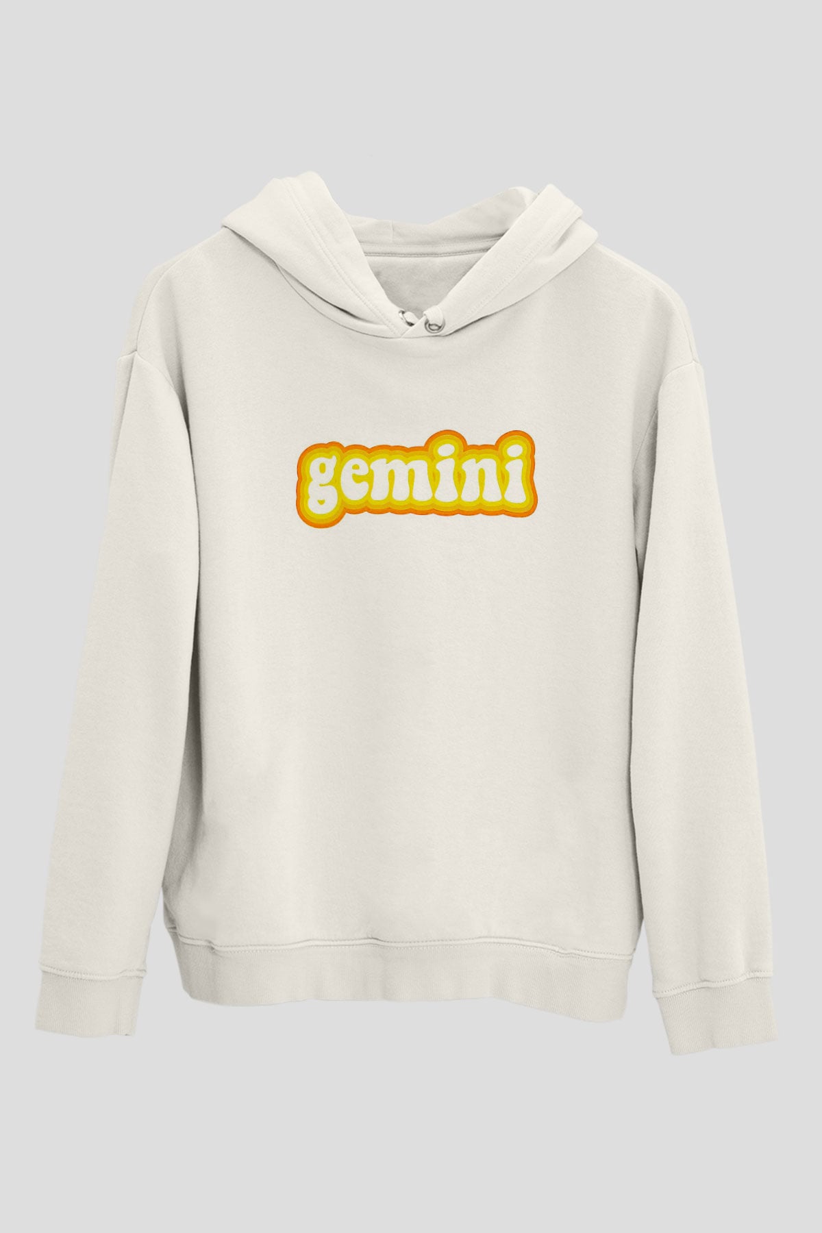 İkizler Burcu Baskılı Beyaz Unisex Hoodie