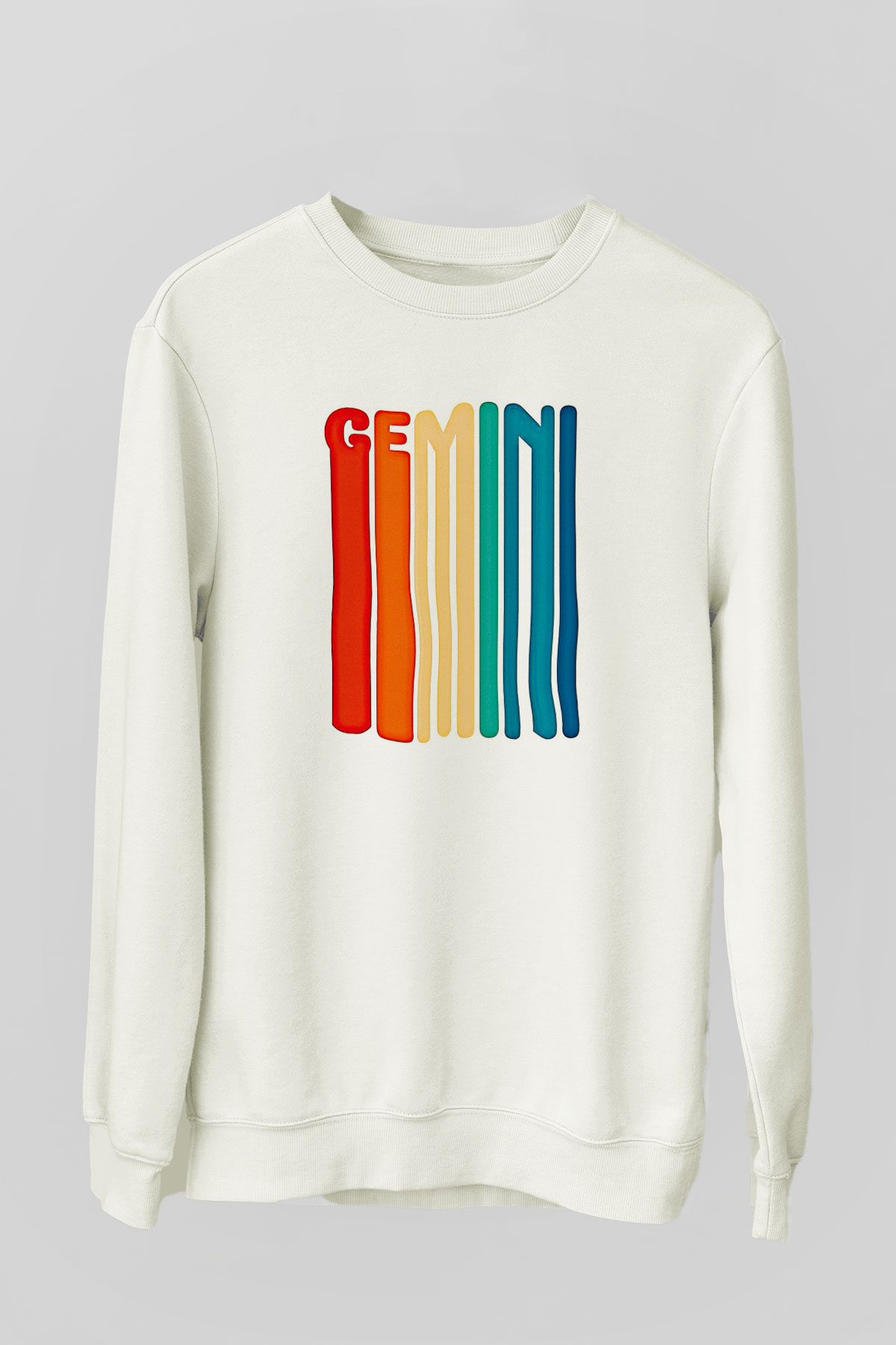 İkizler Burcu Baskılı Beyaz Unisex Sweatshirt