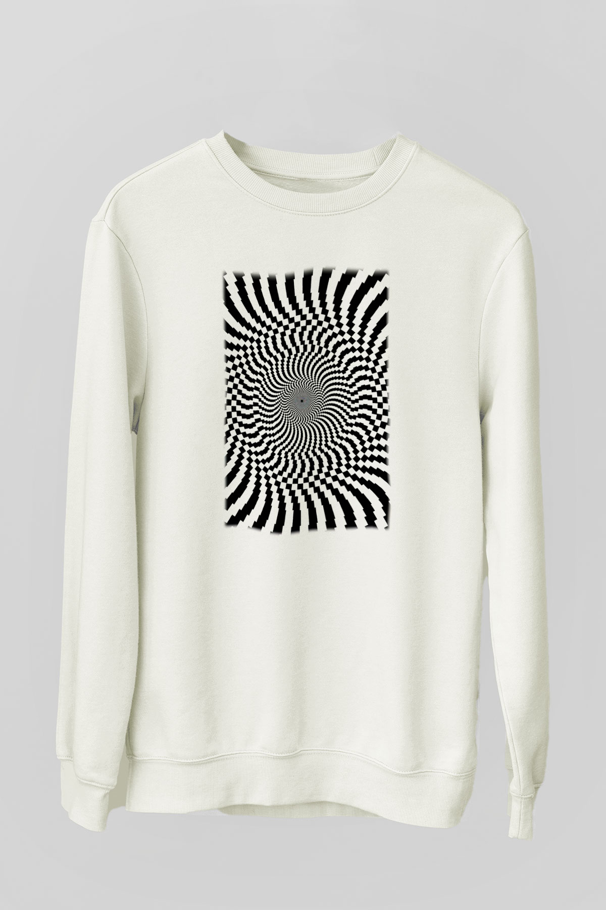 Illüzyon Beyaz Unisex Sweatshirt