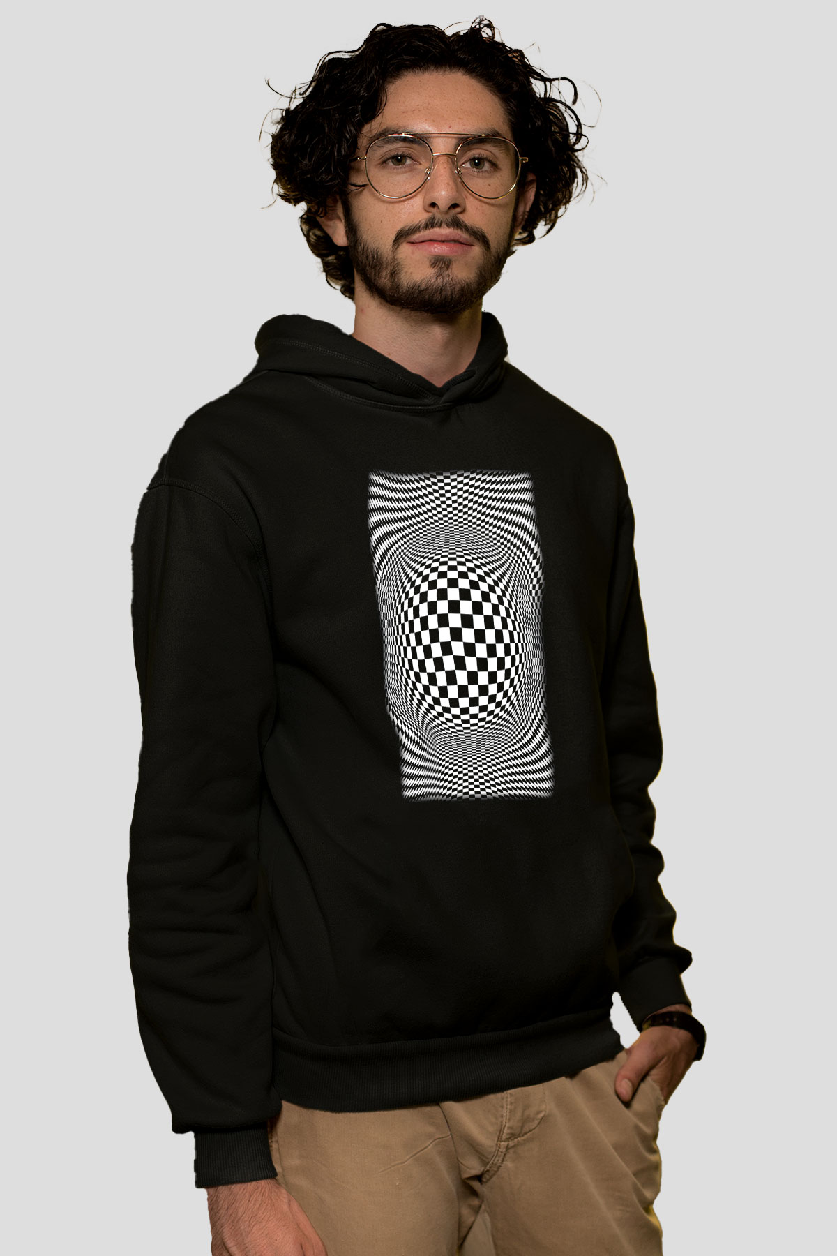Illüzyon Siyah Unisex Hoodie