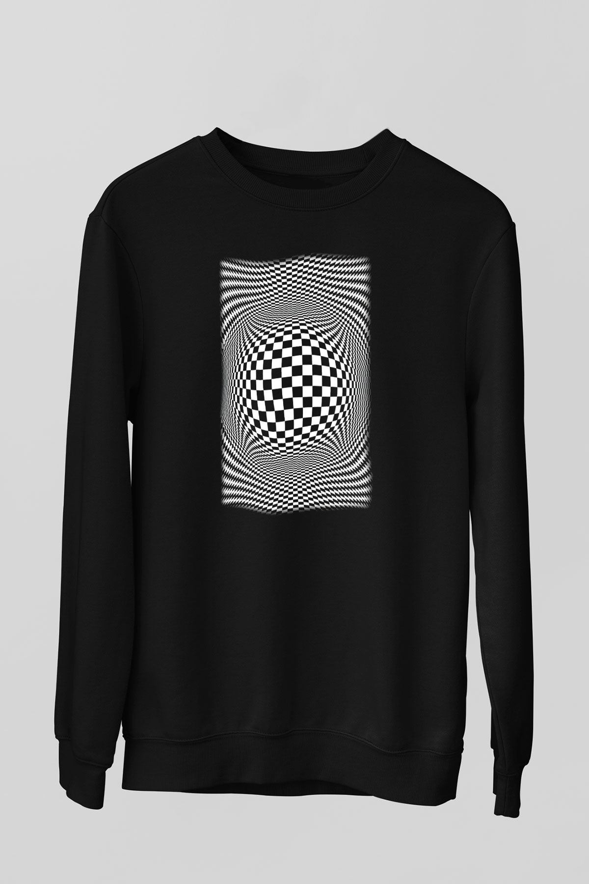 Illüzyon Siyah Unisex Sweatshirt