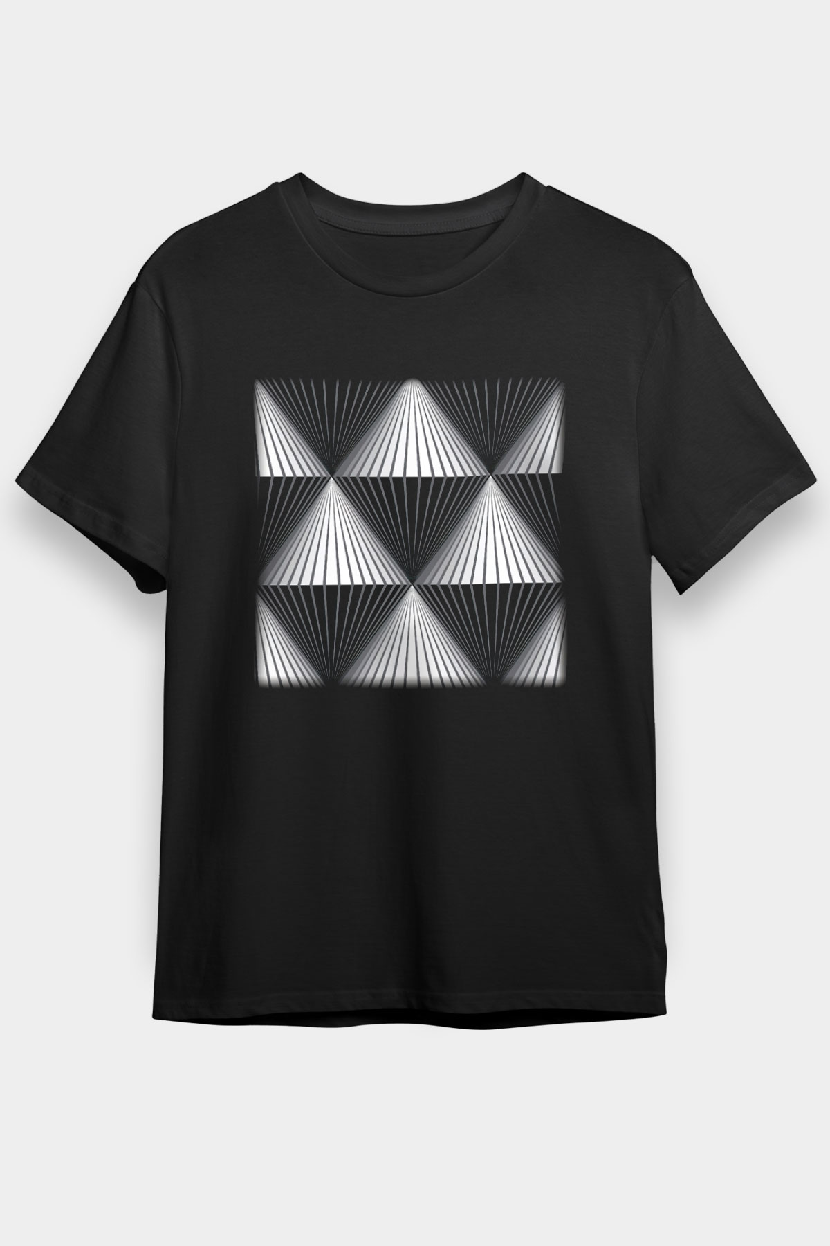 Illüzyon Siyah Unisex Tişört T-Shirt - TişörtFabrikası