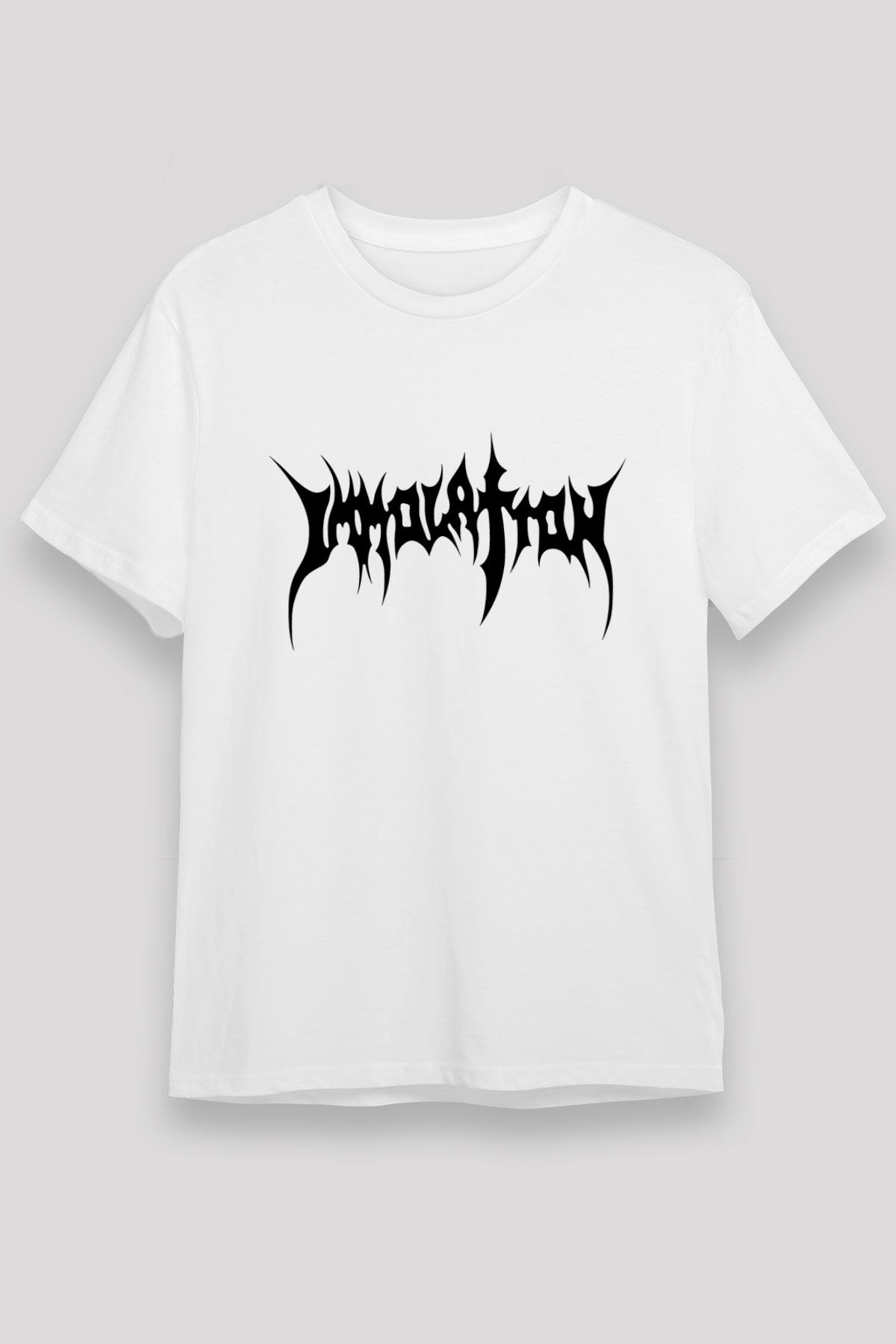 Immolation Baskılı Unisex Beyaz Tişört - Tshirt