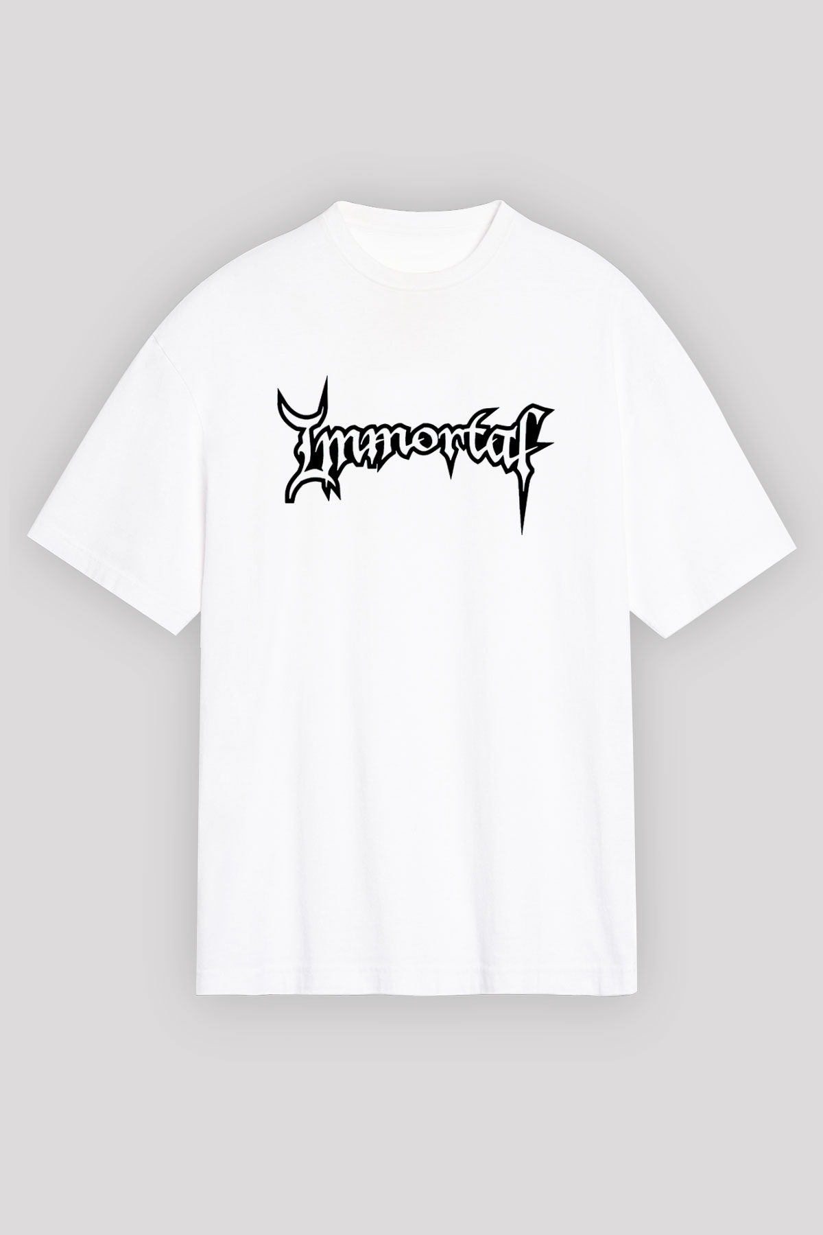 Immortal Beyaz Unisex Oversize Tişört T-Shirt