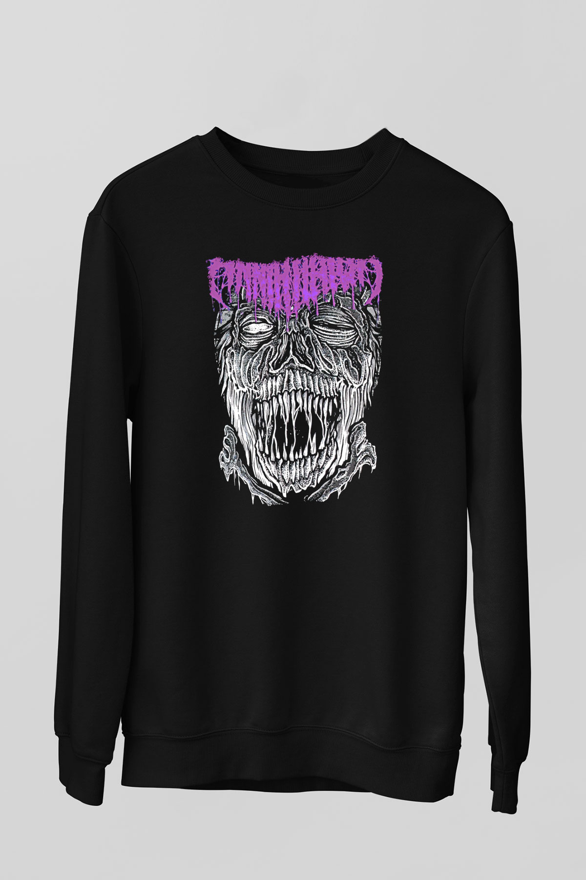 Impetigo Baskılı Unisex Siyah Sweatshirt