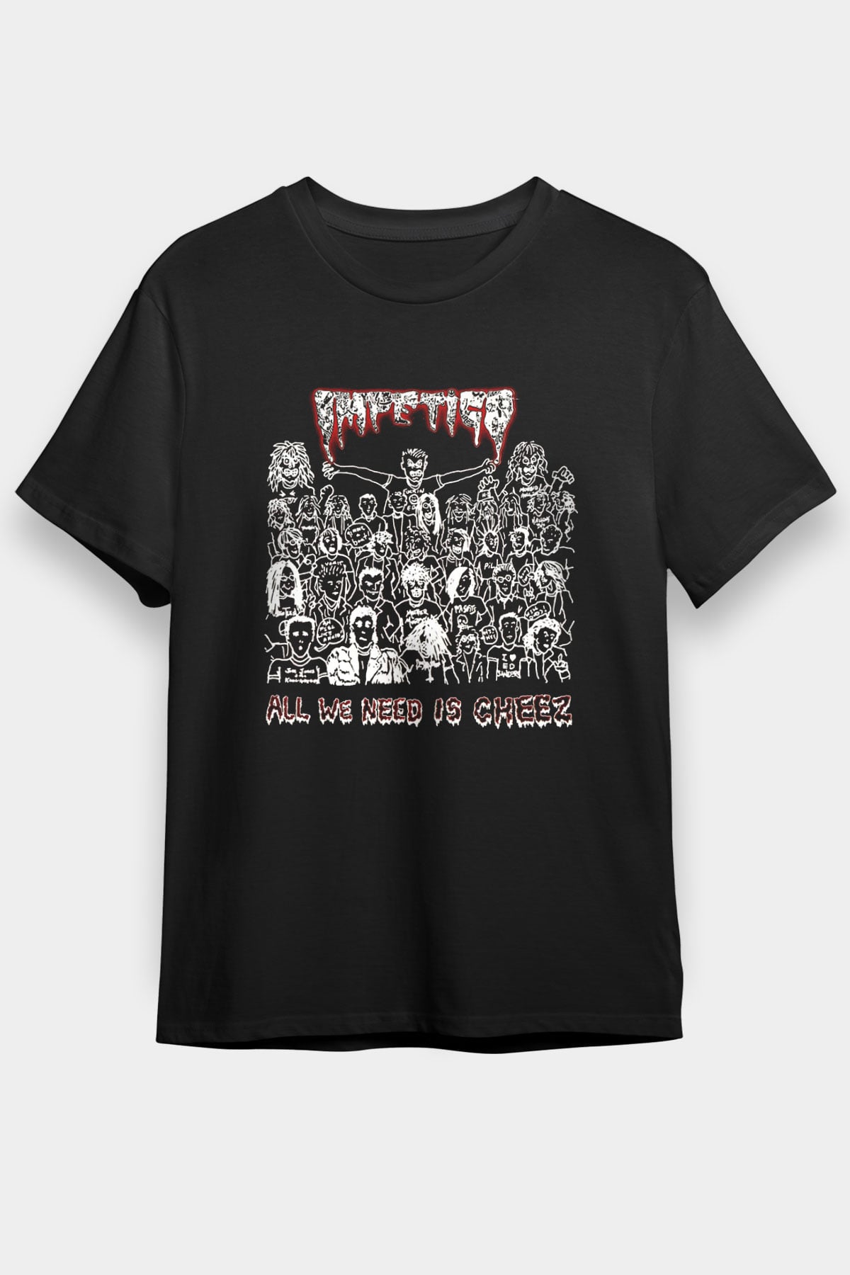Impetigo Baskılı Unisex Siyah Tişört - Tshirt