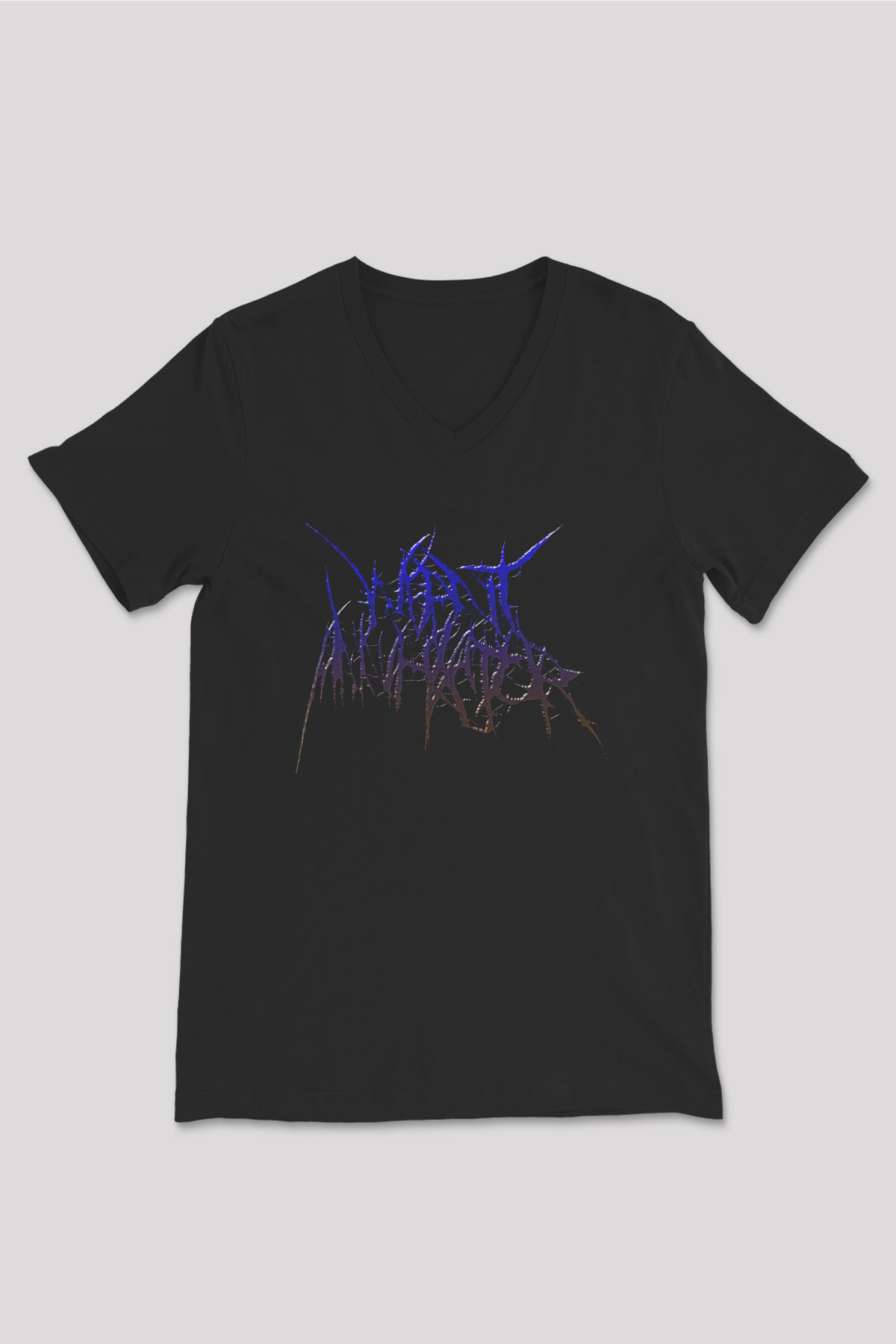 Impetigo Baskılı Unisex Siyah V Yaka Tişört - Tshirt