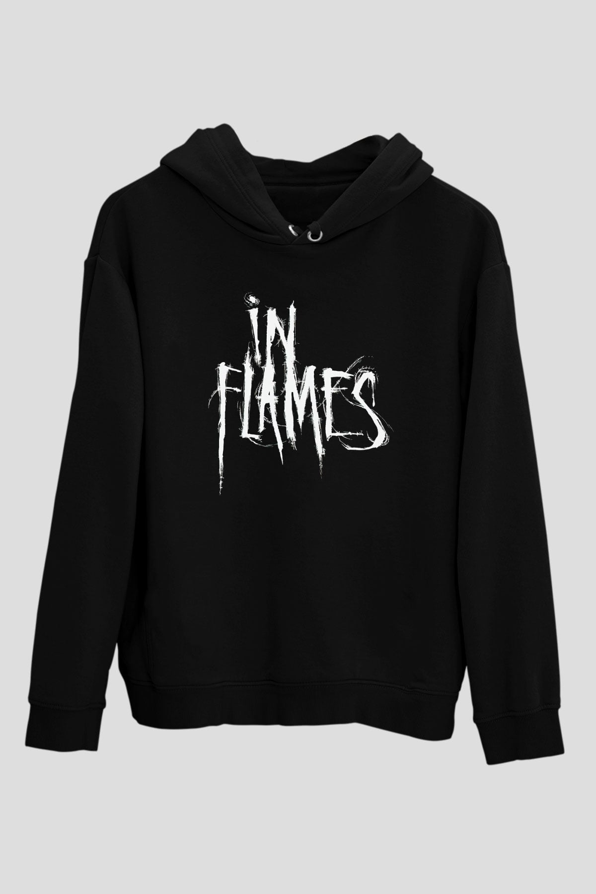 In Flames Siyah Unisex Hoodie