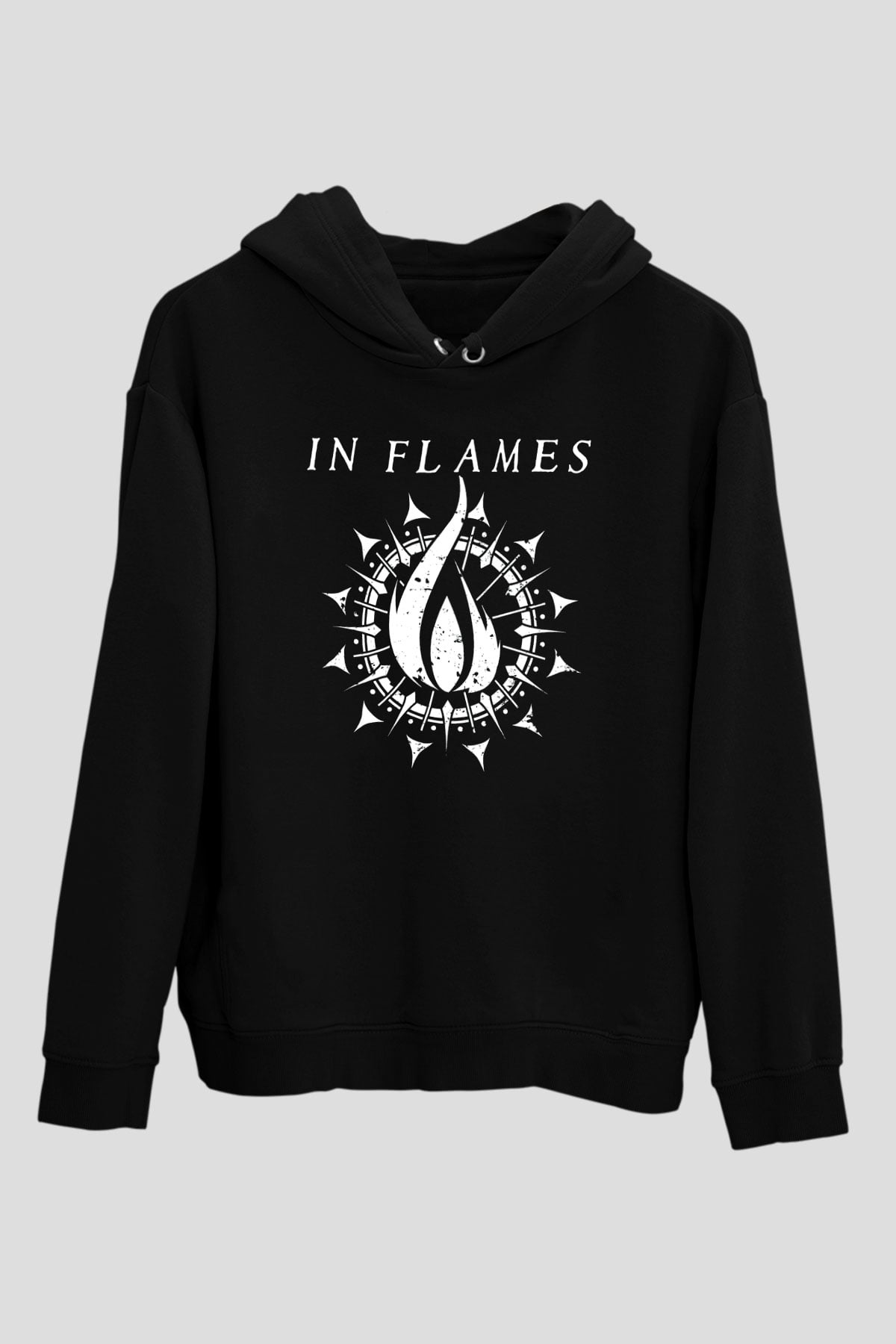 In Flames Siyah Unisex Hoodie