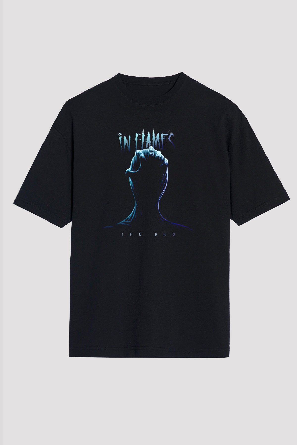 In Flames Siyah Oversize Tişört Oversize T-shirt - TişörtFabrikası