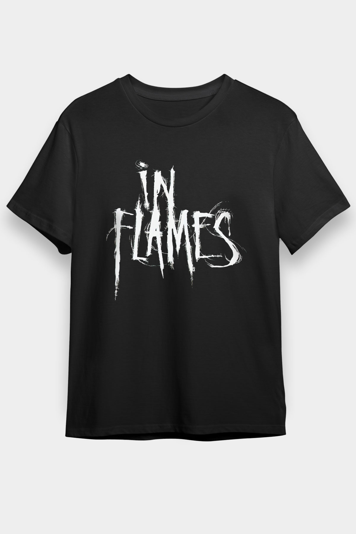 In Flames Siyah Unisex Tişört T-Shirt - TişörtFabrikası