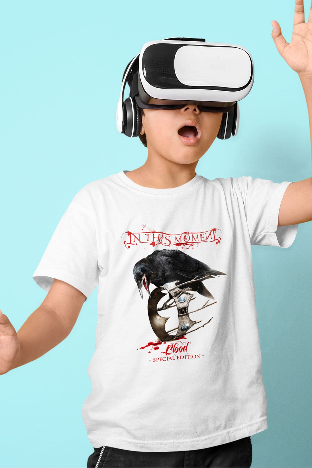 In This Moment Baskılı Beyaz Unisex Çocuk Tişört