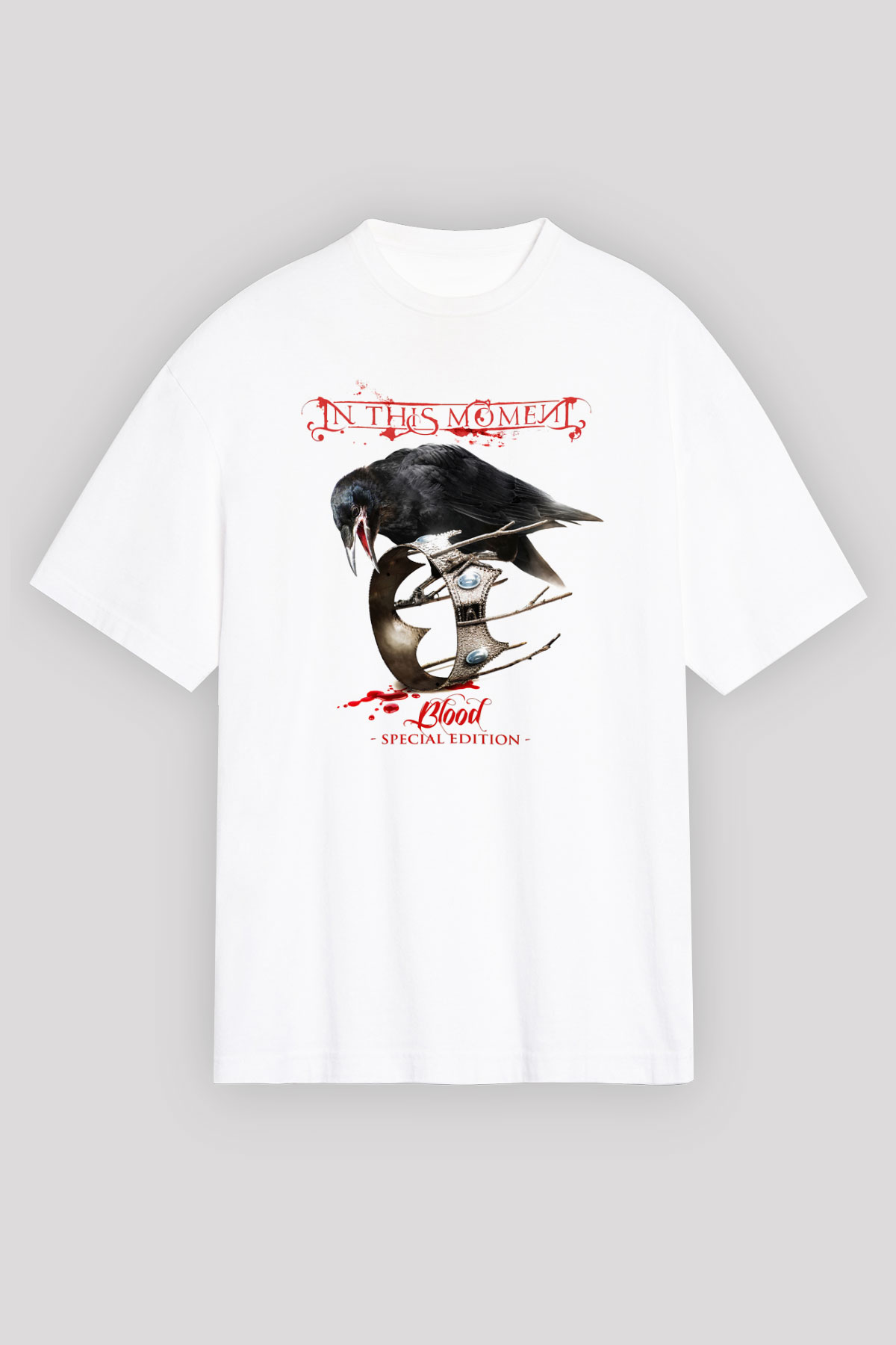 In This Moment Beyaz Unisex Oversize Tişört T-Shirt