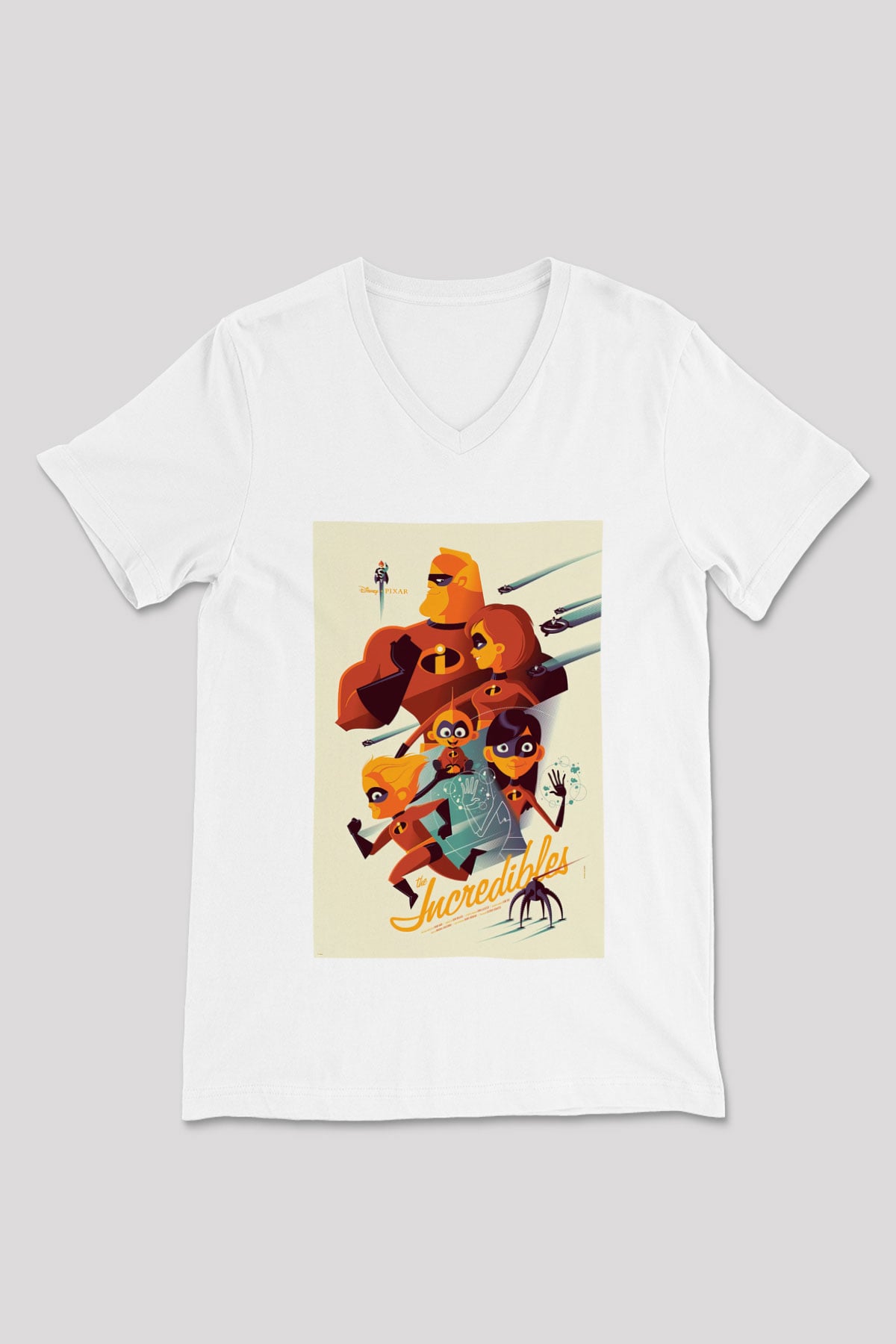 Incredibles (The) Beyaz Unisex V Yaka Tişört T-Shirt