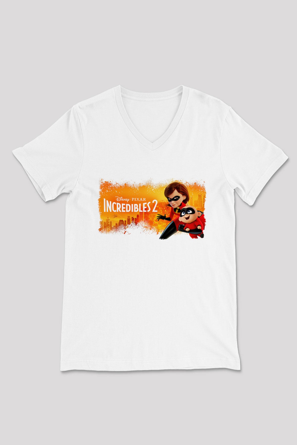 Incredibles (The) Beyaz Unisex V Yaka Tişört