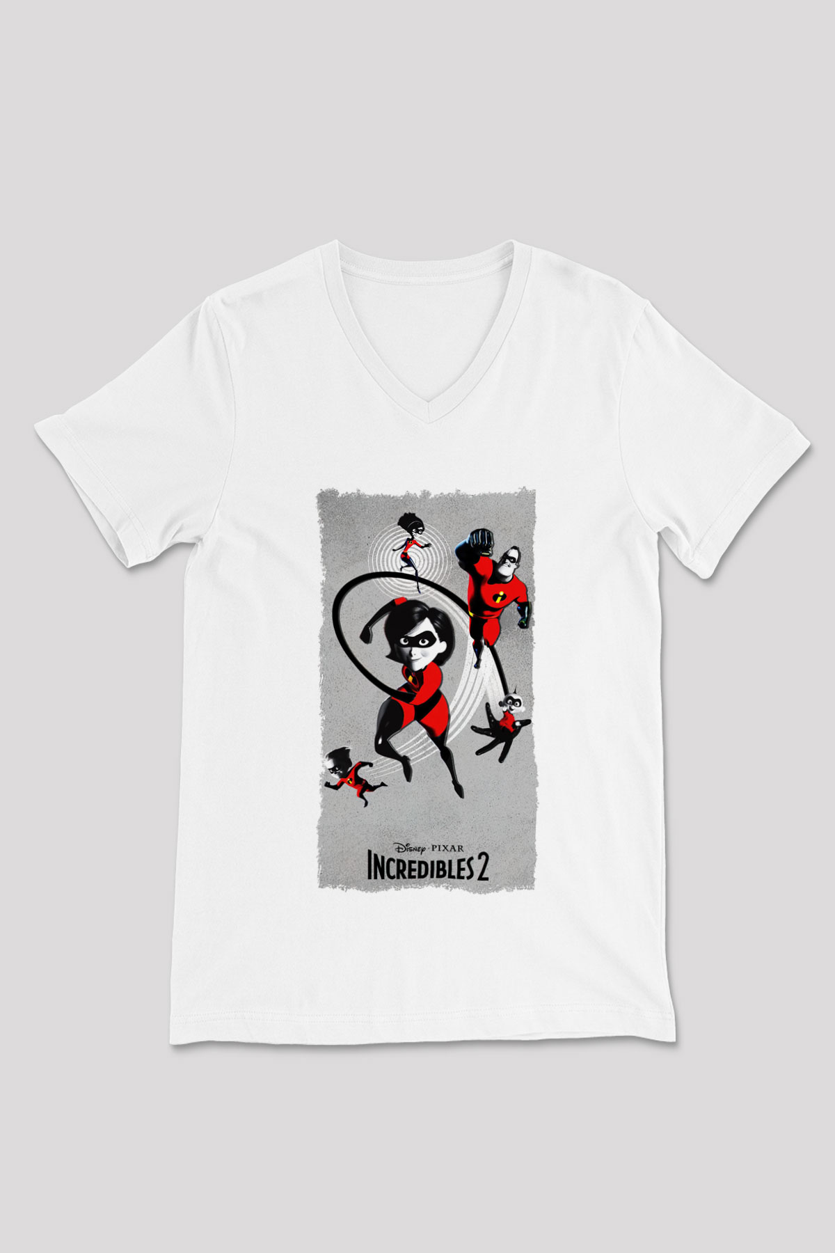 Incredibles (The) Beyaz Unisex V Yaka Tişört