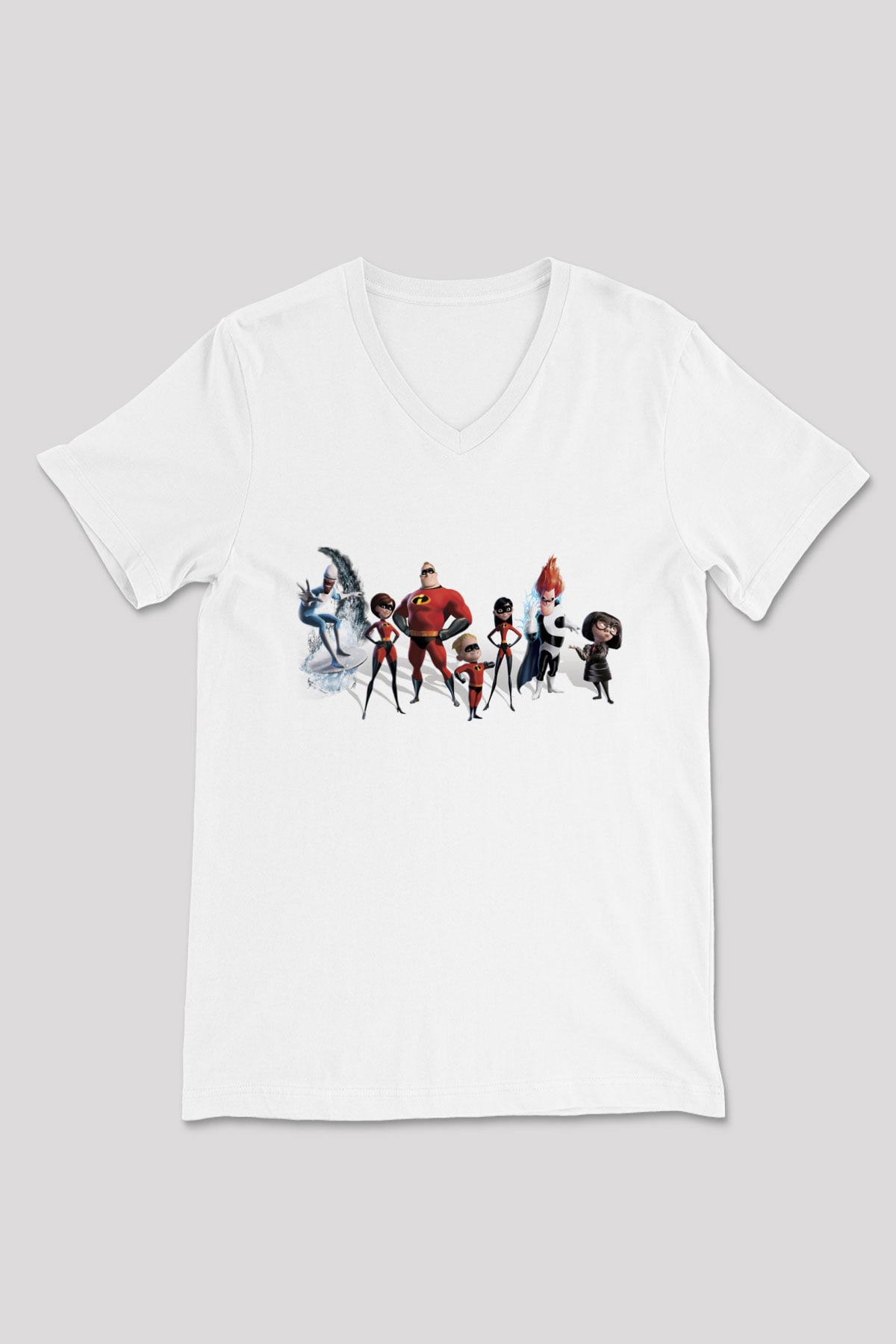 Incredibles (The) Beyaz Unisex V Yaka Tişört