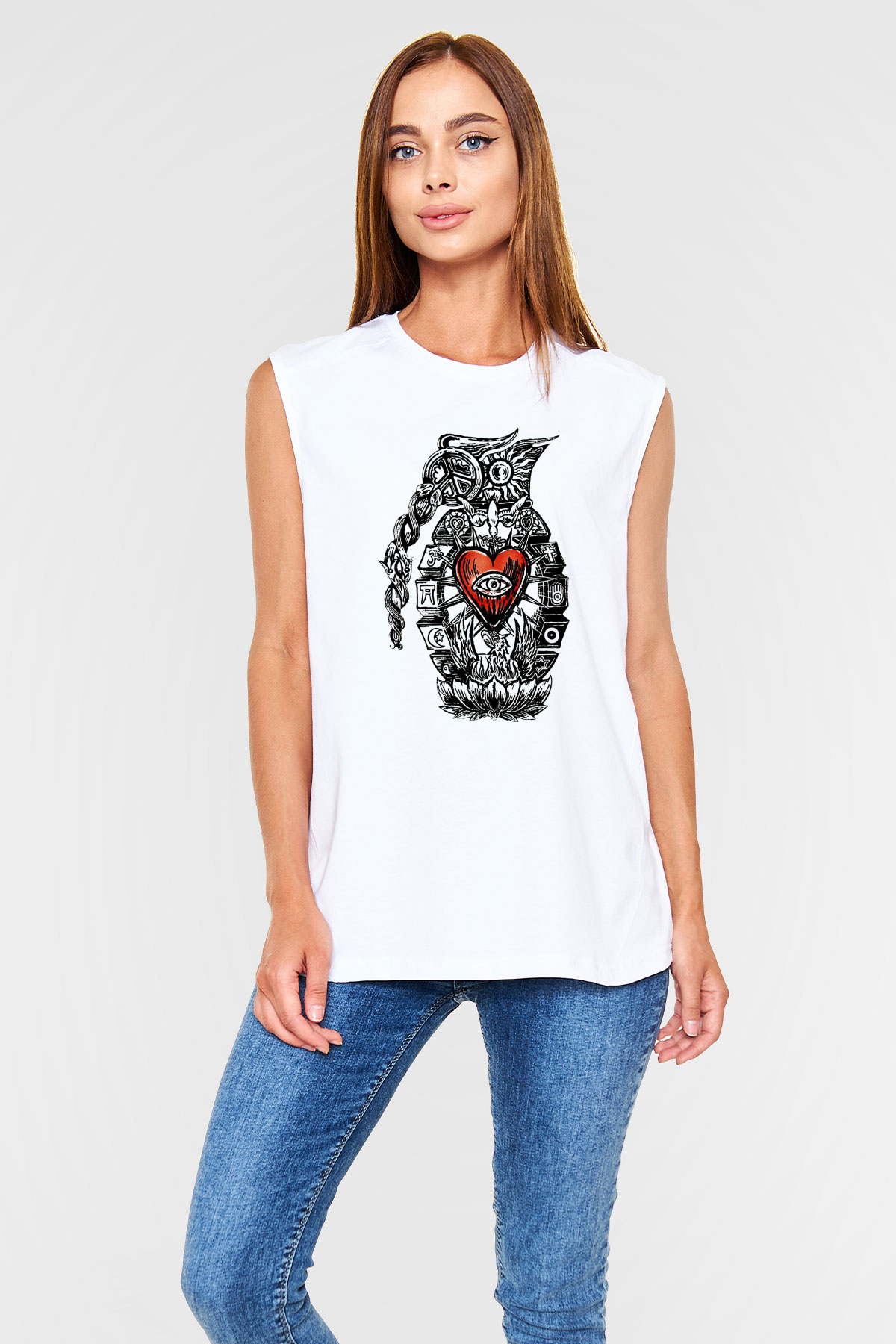 Incubus Beyaz Unisex Kolsuz Tişört