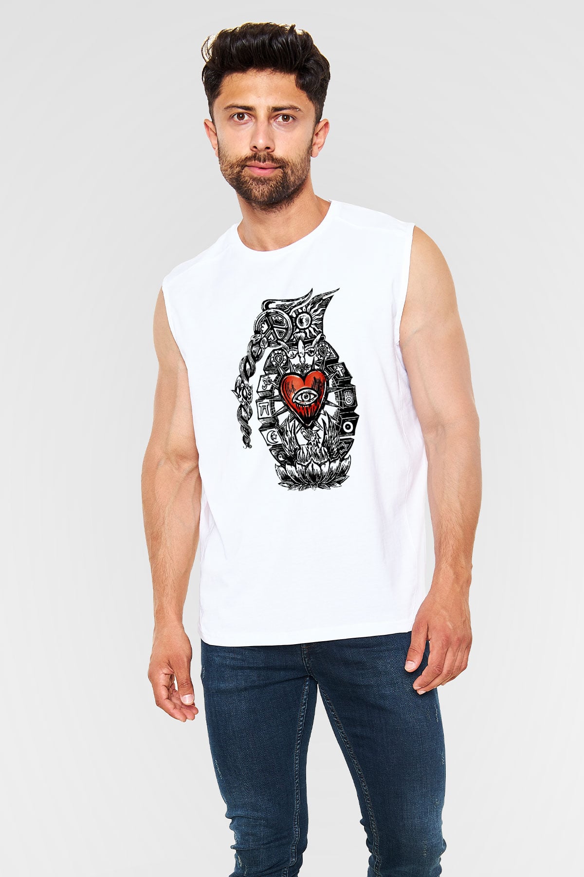 Incubus Beyaz Unisex Kolsuz Tişört