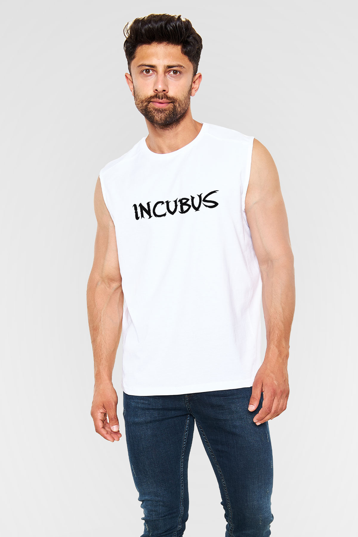 Incubus Beyaz Unisex Kolsuz Tişört