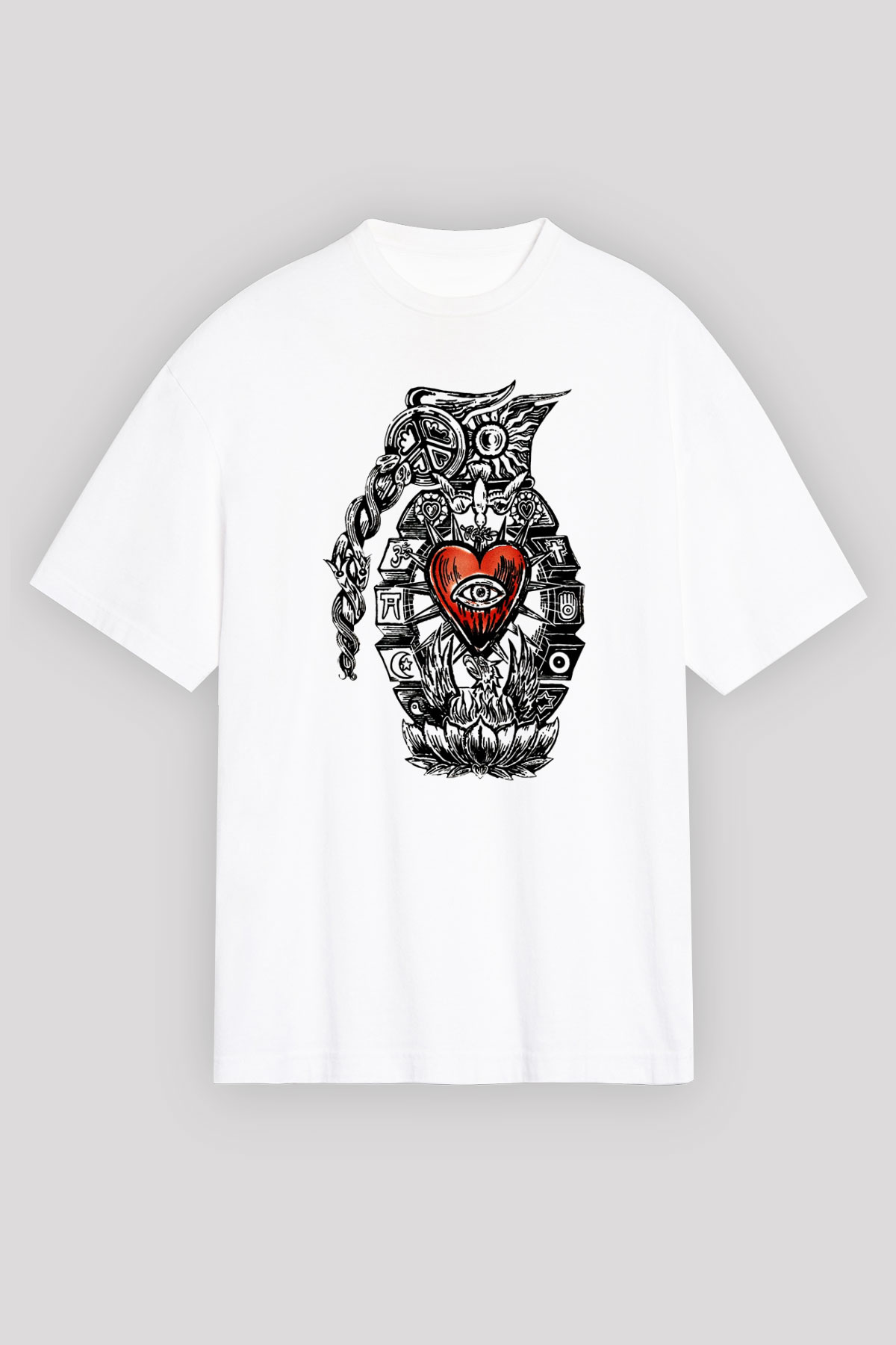 Incubus Beyaz Unisex Oversize Tişört T-Shirt