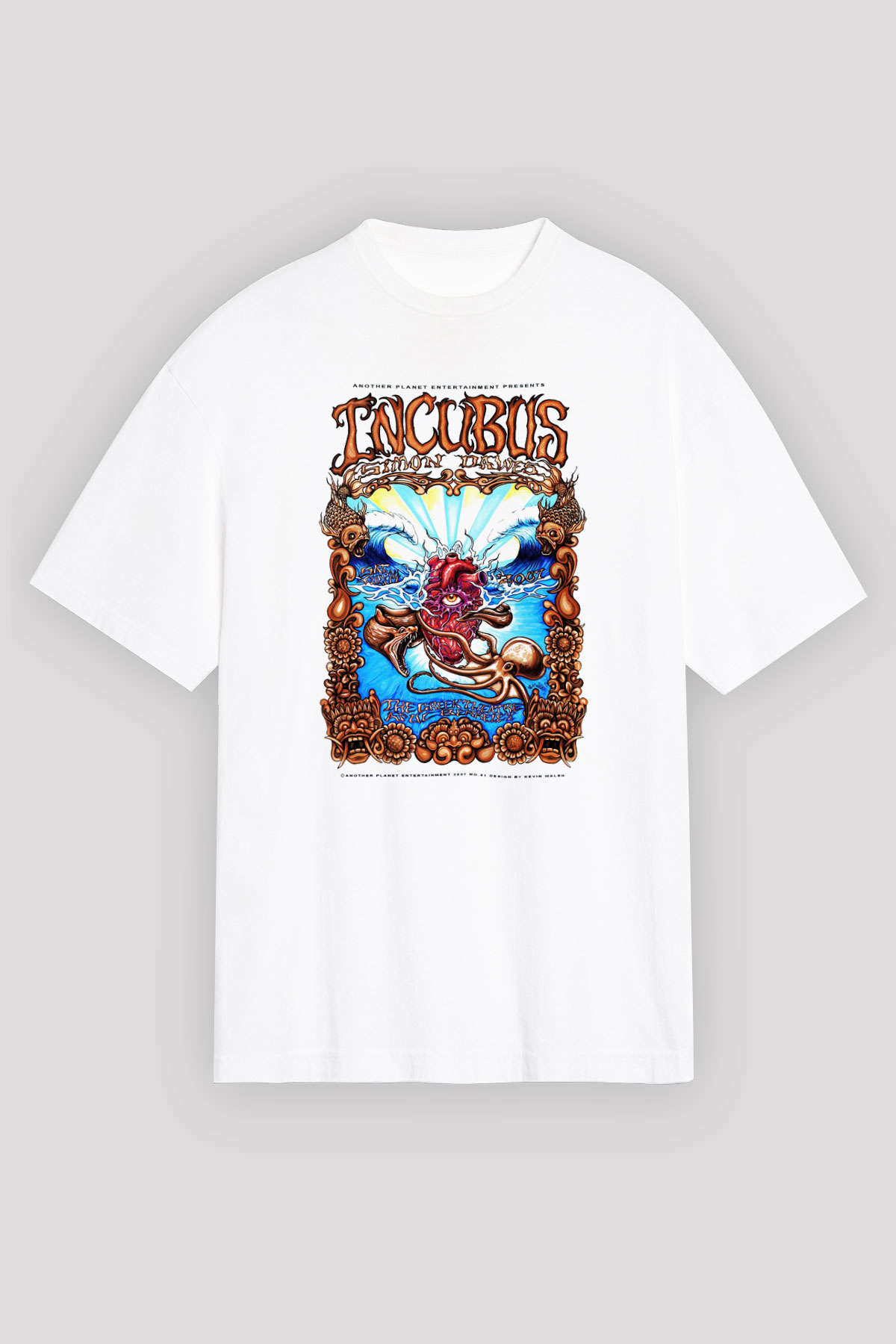 Incubus Beyaz Unisex Oversize Tişört T-Shirt