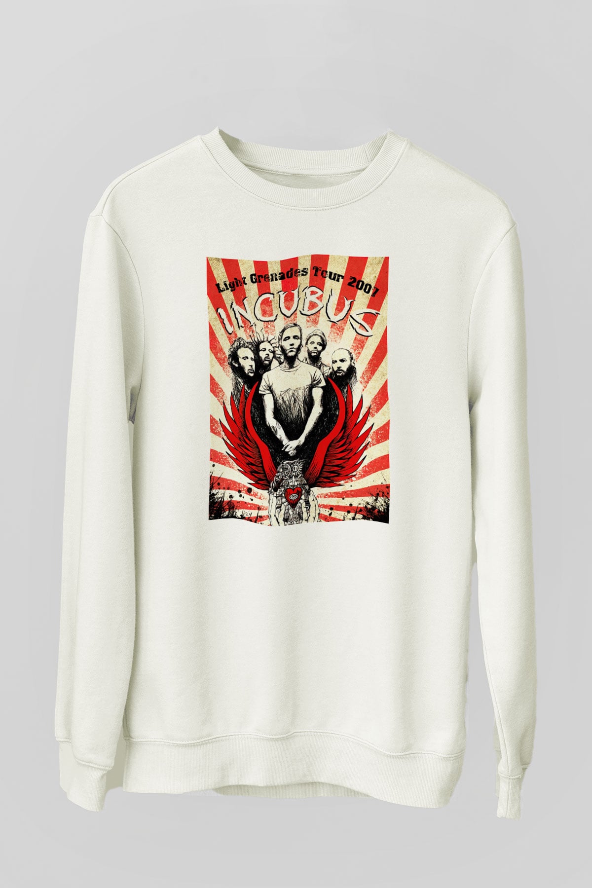 Incubus Beyaz Unisex Sweatshirt