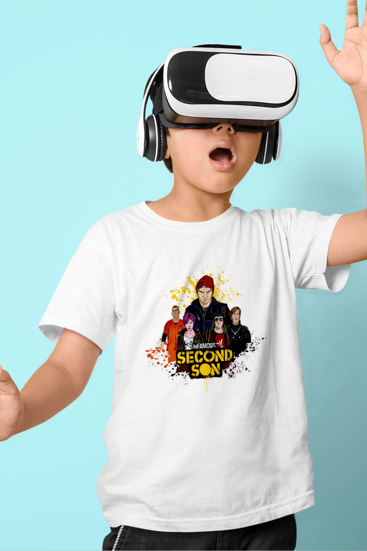 Infamous Beyaz Unisex Çocuk Tişört