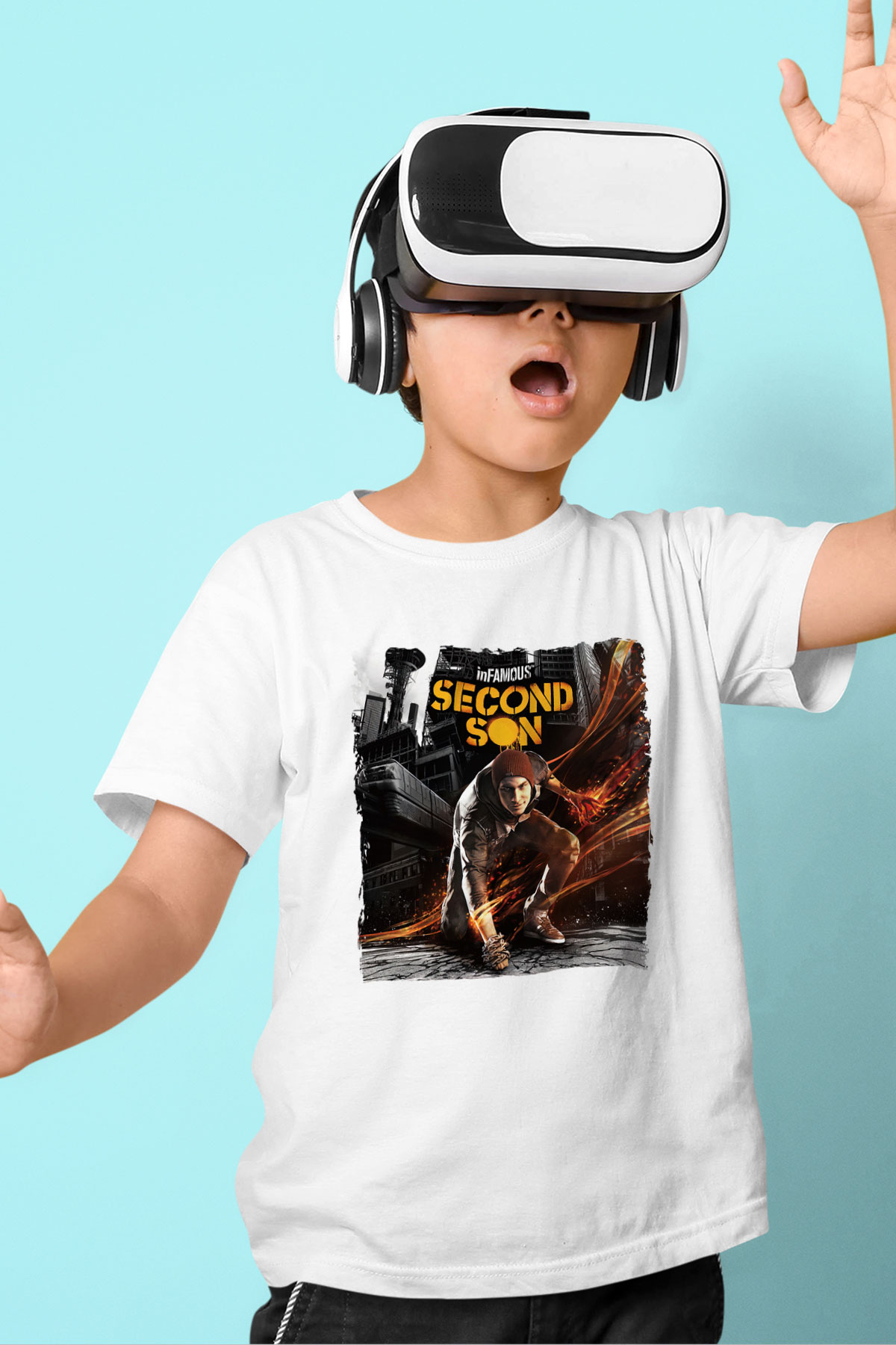 Infamous Beyaz Unisex Çocuk Tişört
