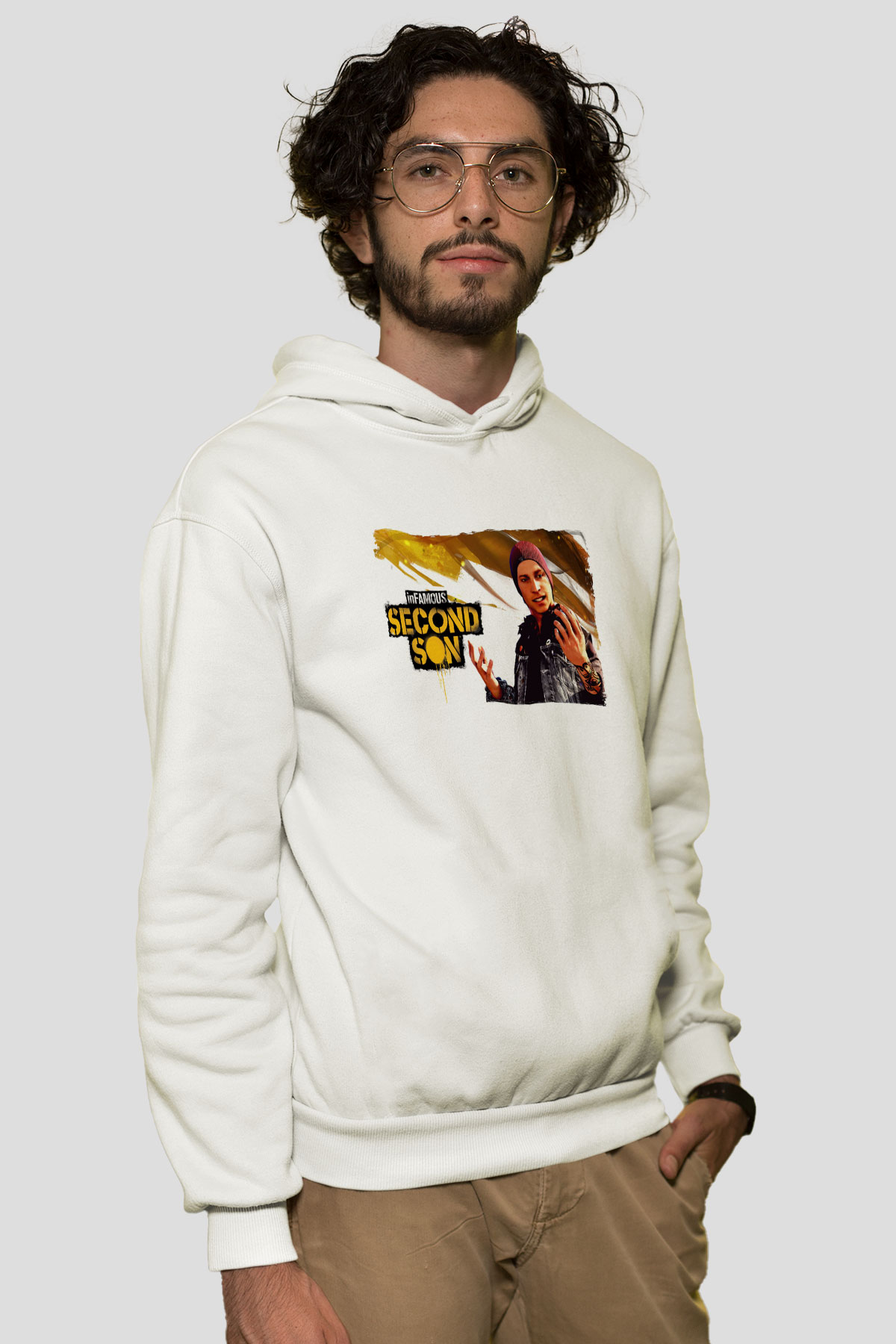 Infamous Beyaz Unisex Hoodie