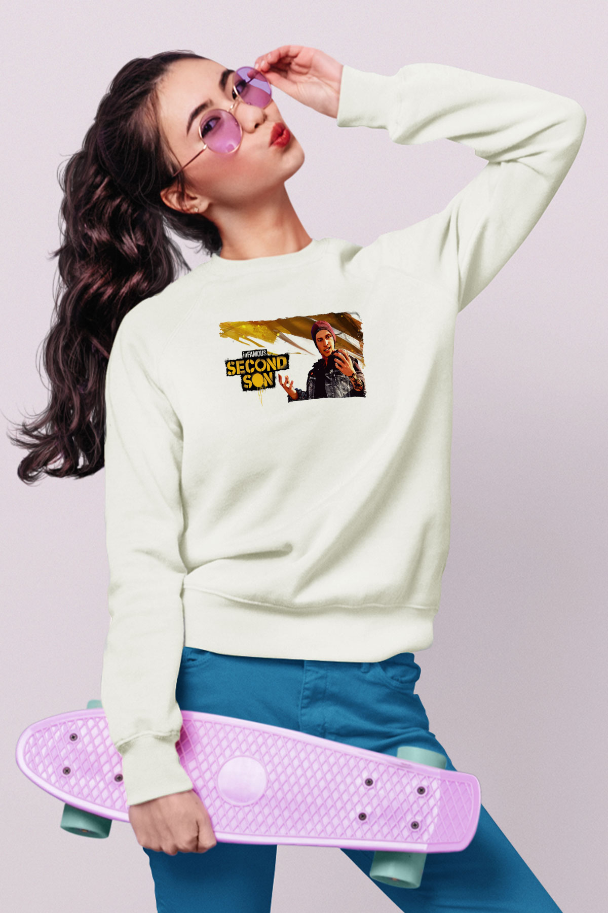 Infamous Beyaz Unisex Sweatshirt