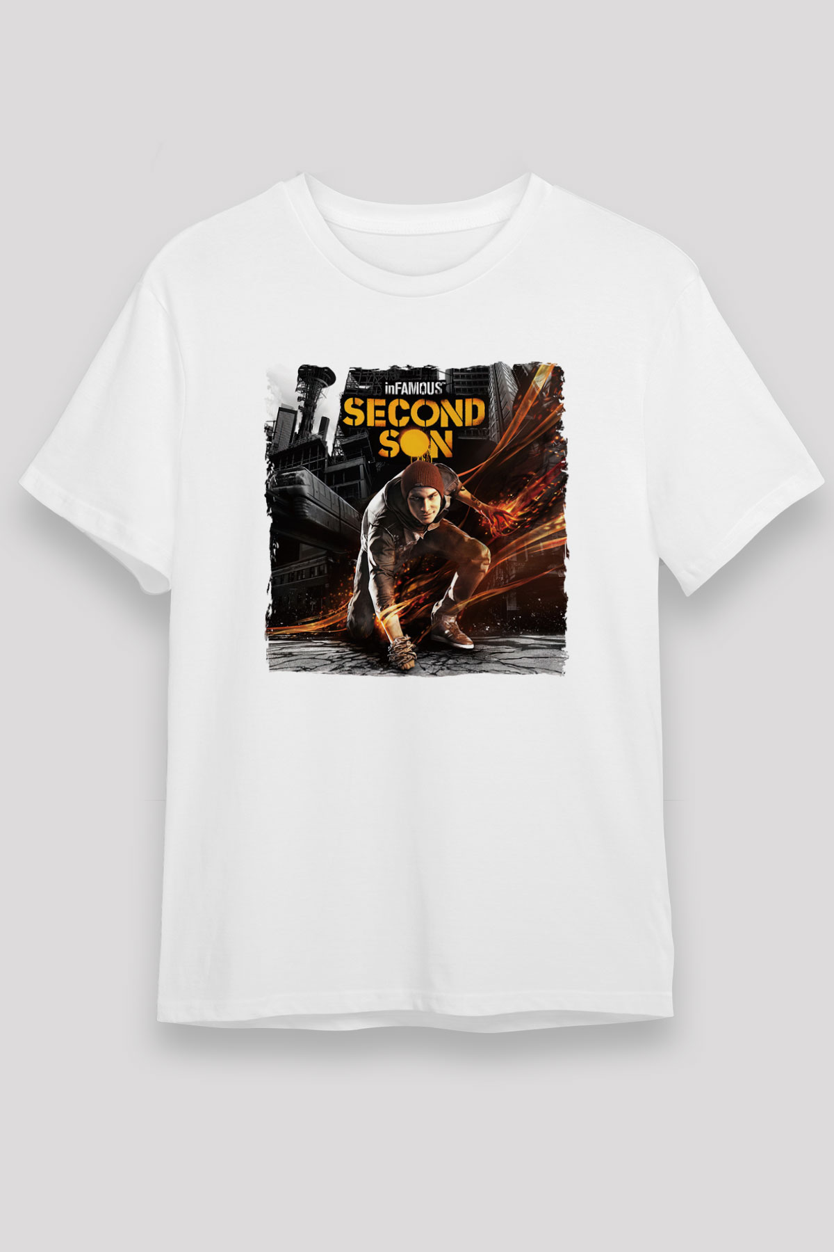 Infamous Beyaz Unisex Tişört T-Shirt