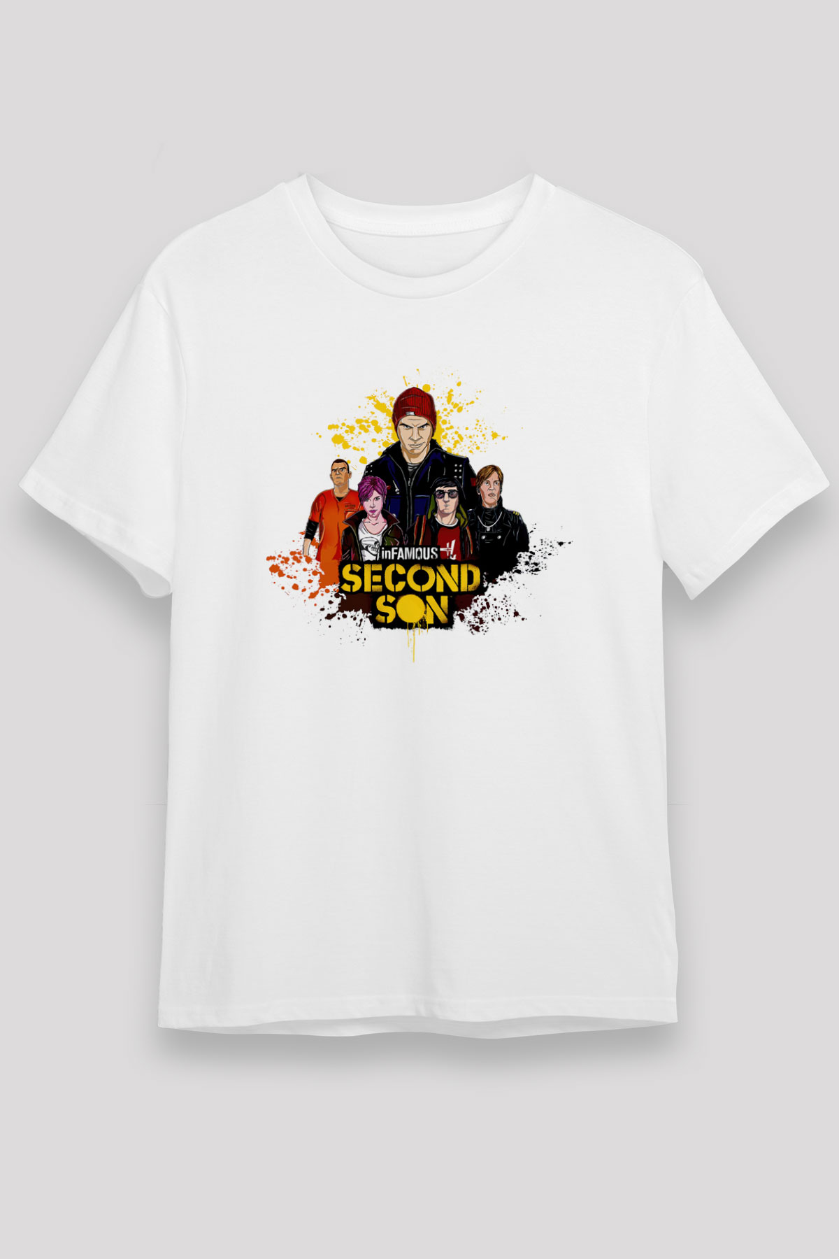 Infamous Beyaz Unisex Tişört T-Shirt