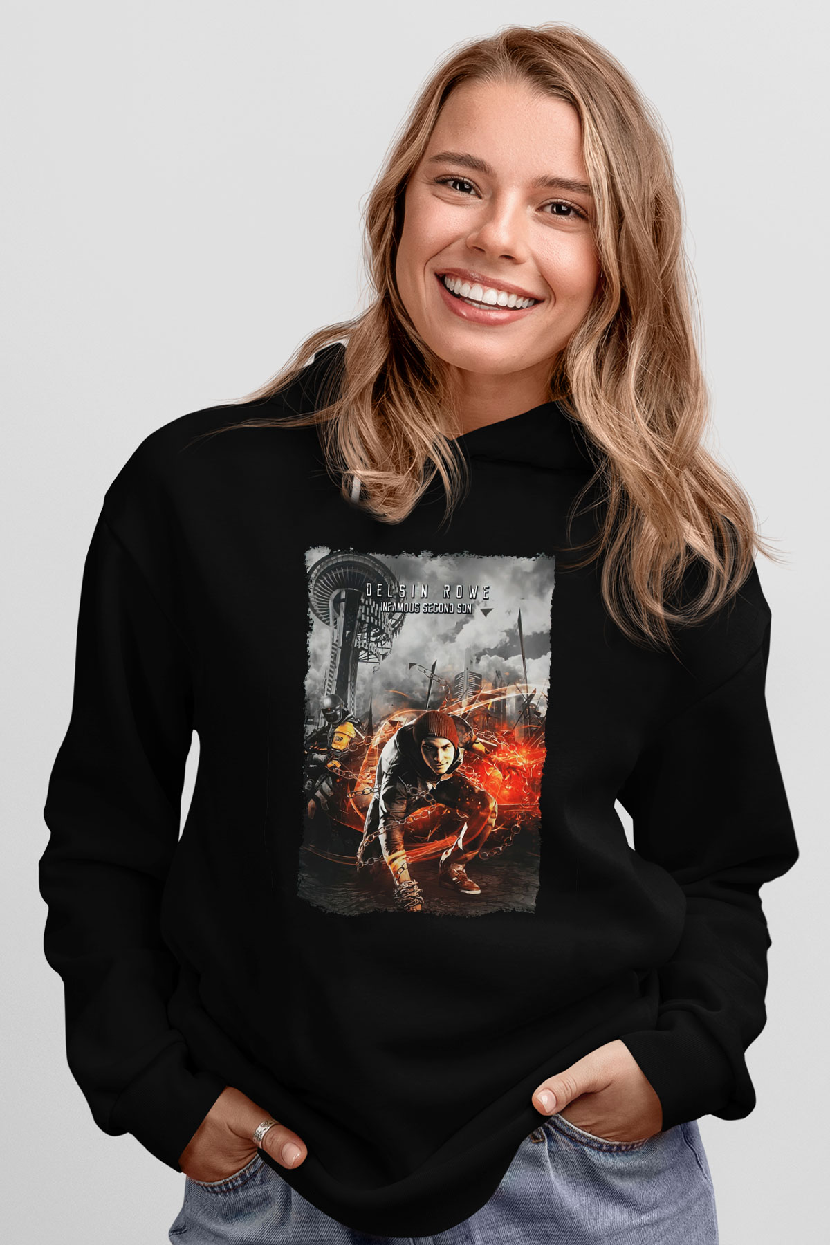 Infamous Siyah Unisex Hoodie