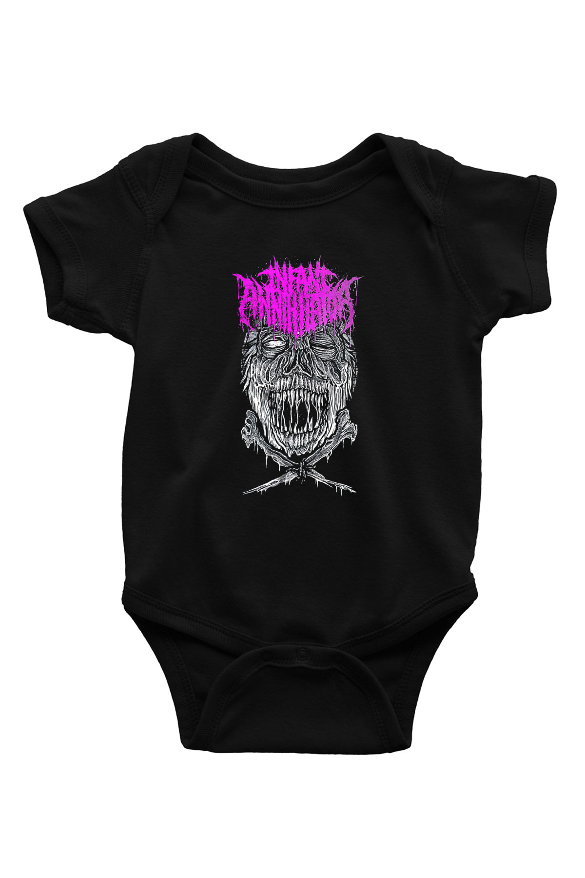 İnfant Annihilator Baskılı Unisex Siyah Bebek Body - Zıbın