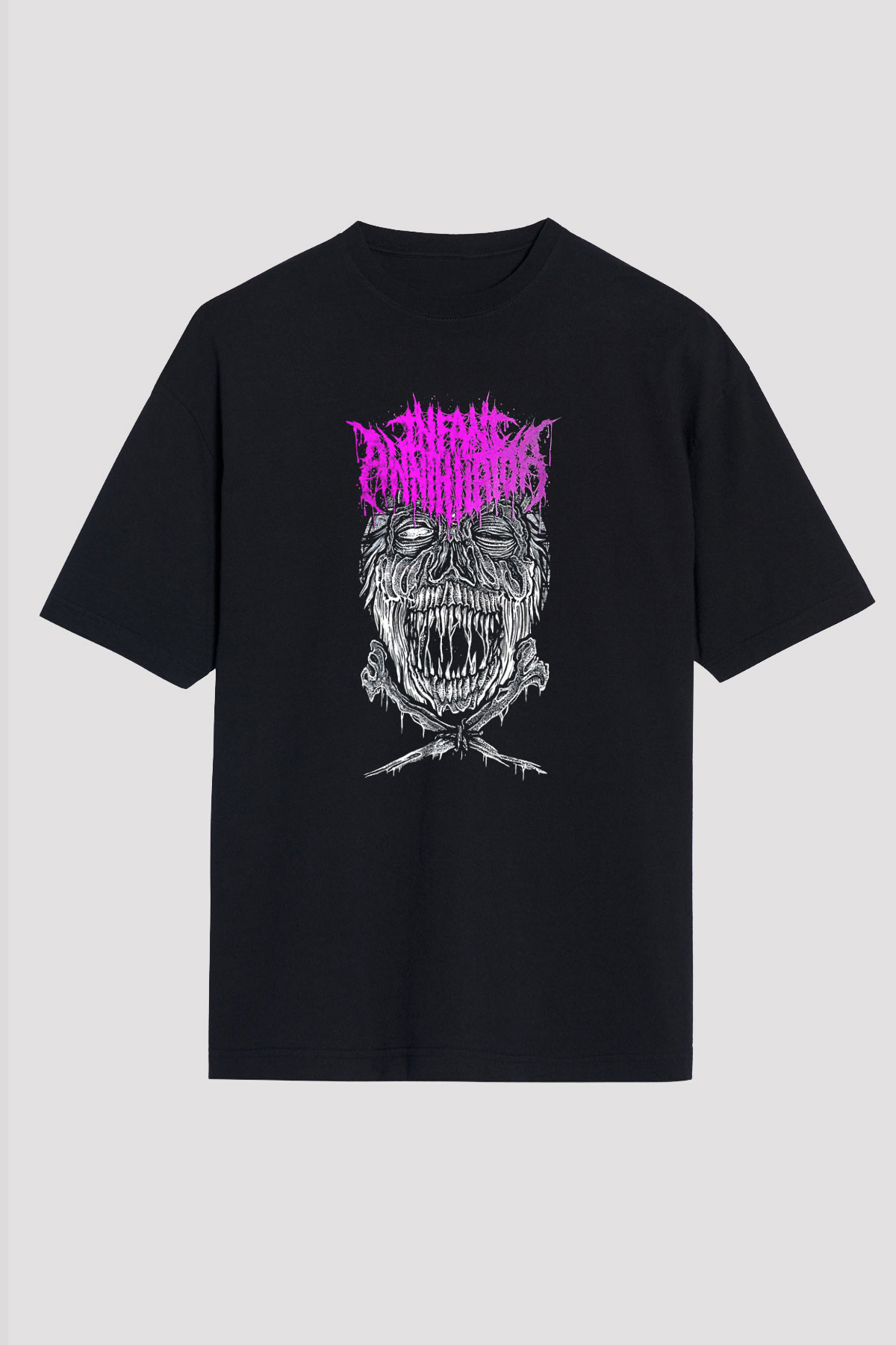 İnfant Annihilator Baskılı Unisex Siyah Oversize Tişört - Tshirt