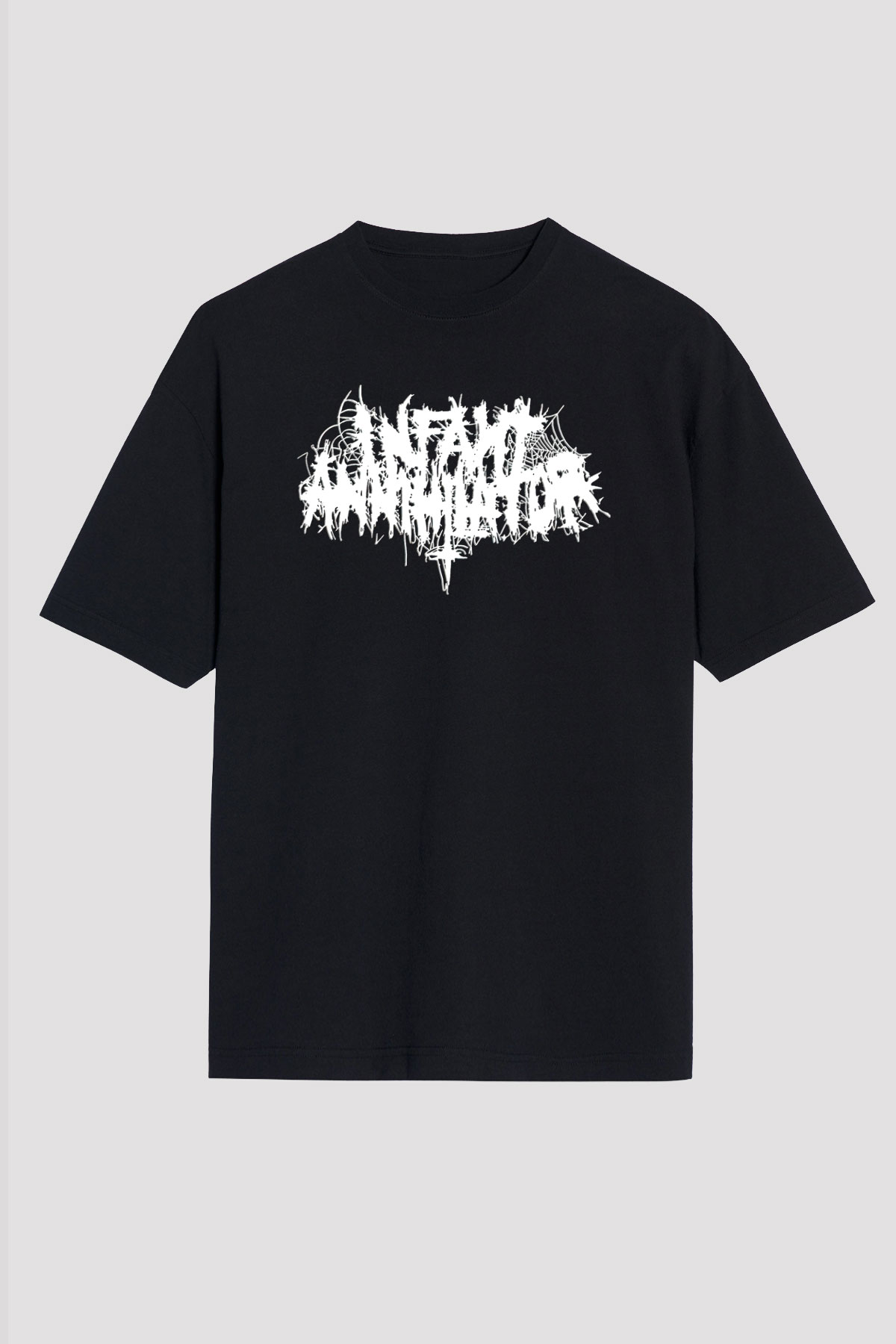 İnfant Annihilator Baskılı Unisex Siyah Oversize Tişört - Tshirt